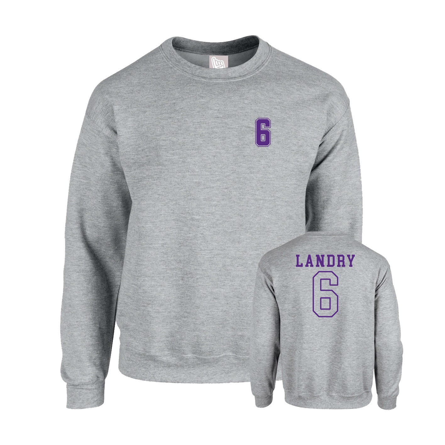 Fleece Crew — Chest Back in Grey