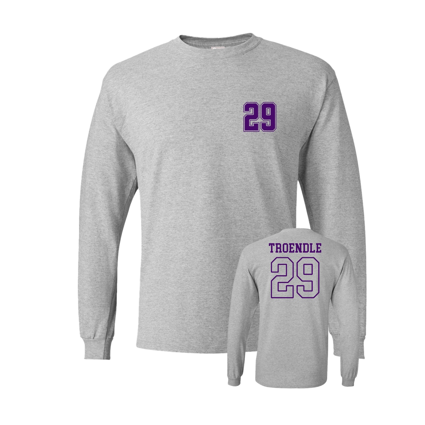 Long Sleeve Tee — Chest Back in Grey