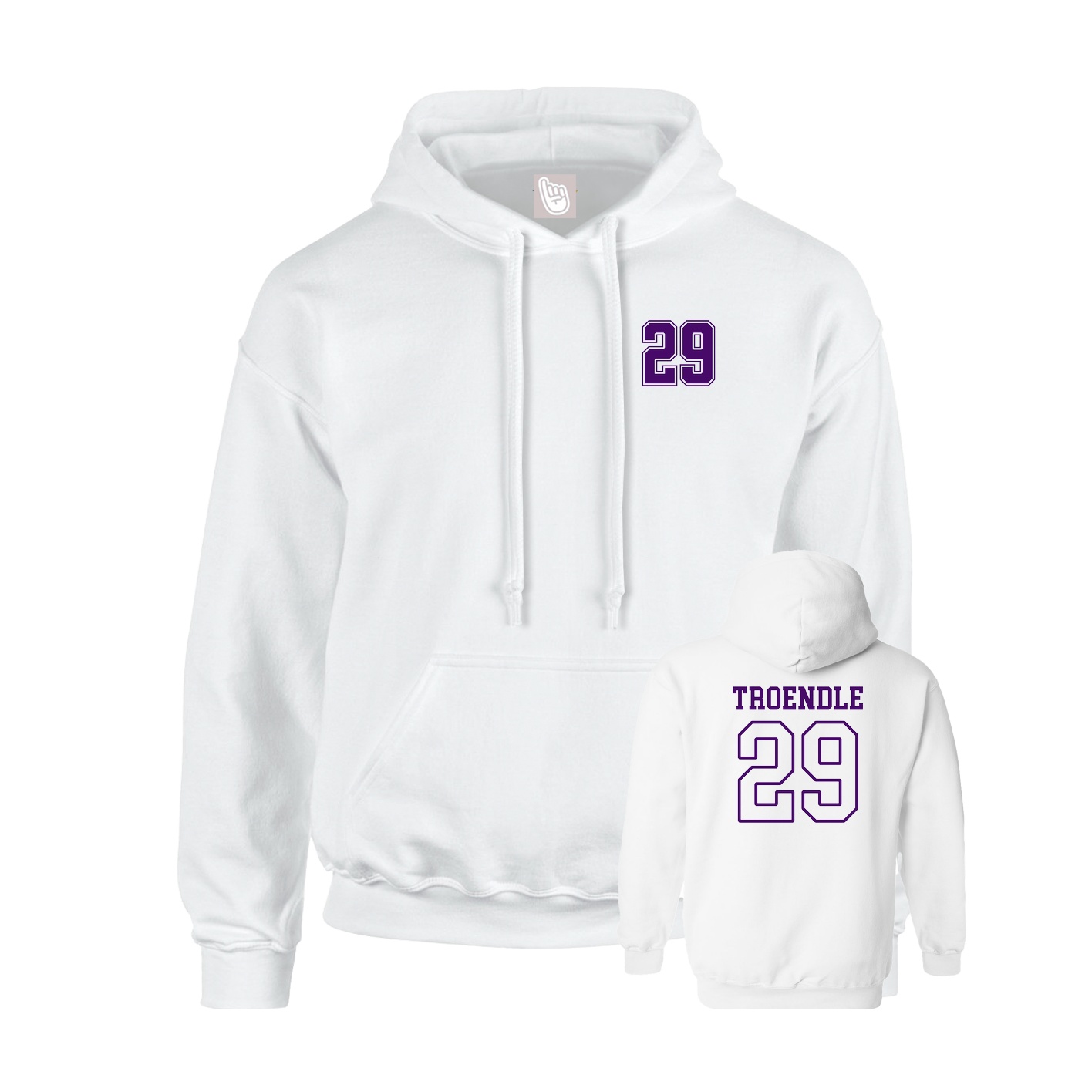 Hoodie — Chest Back in White