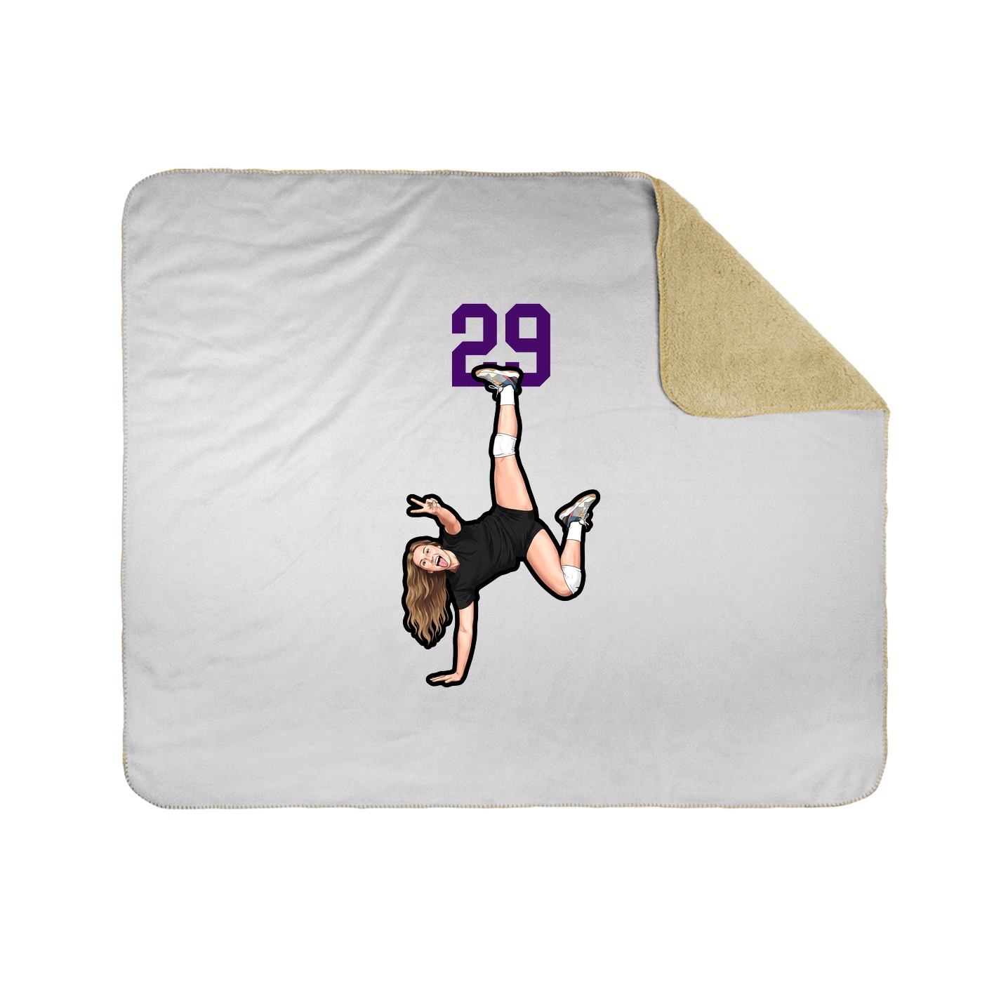 Throw Blanket — Number Top in White