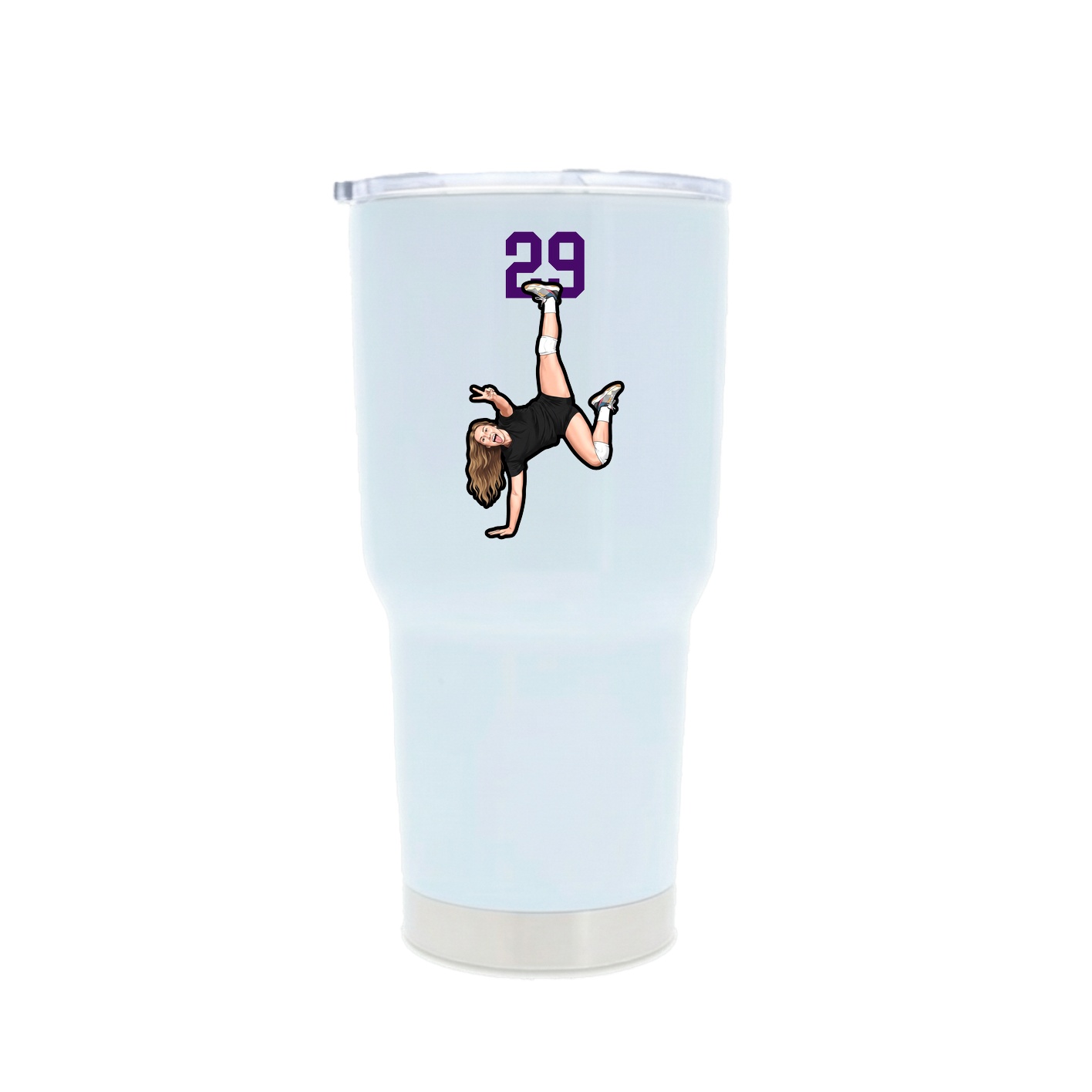 30oz Stainless Steel Tumbler — Number Top in White