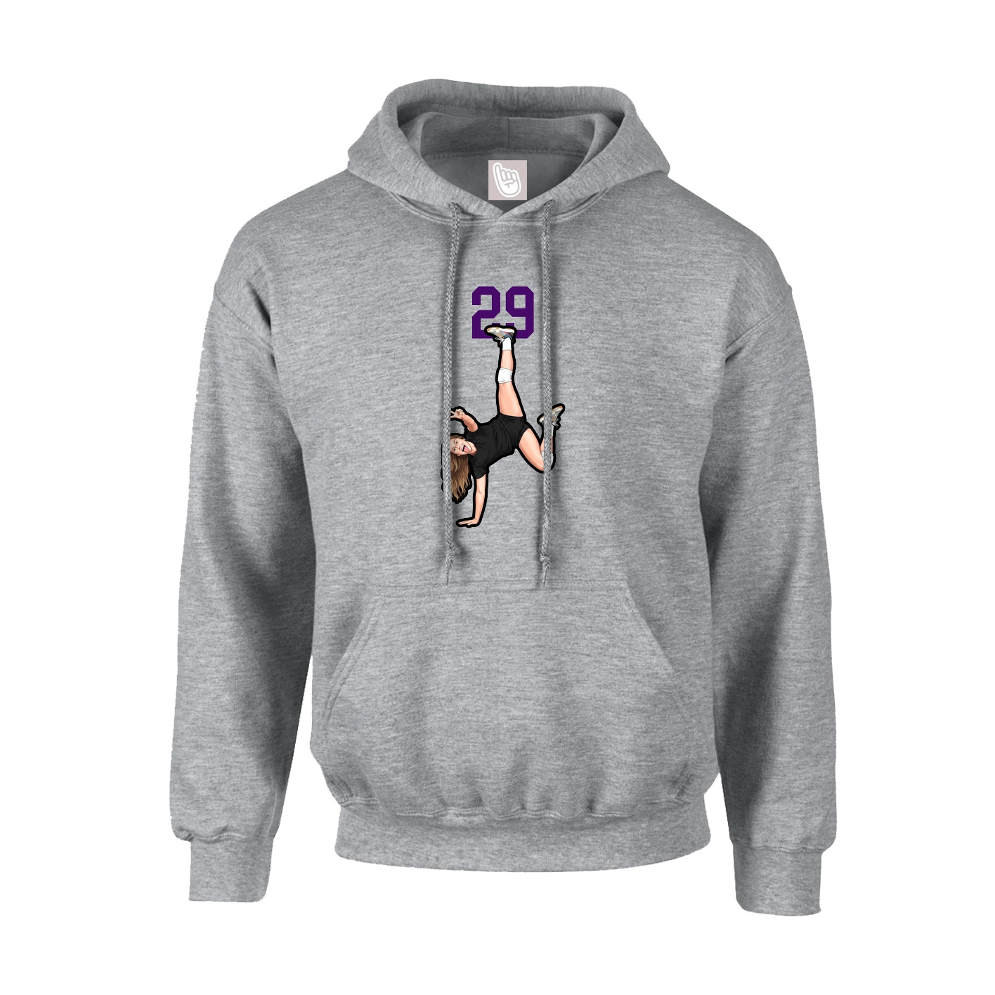Youth Hoodie — Number Top in Grey