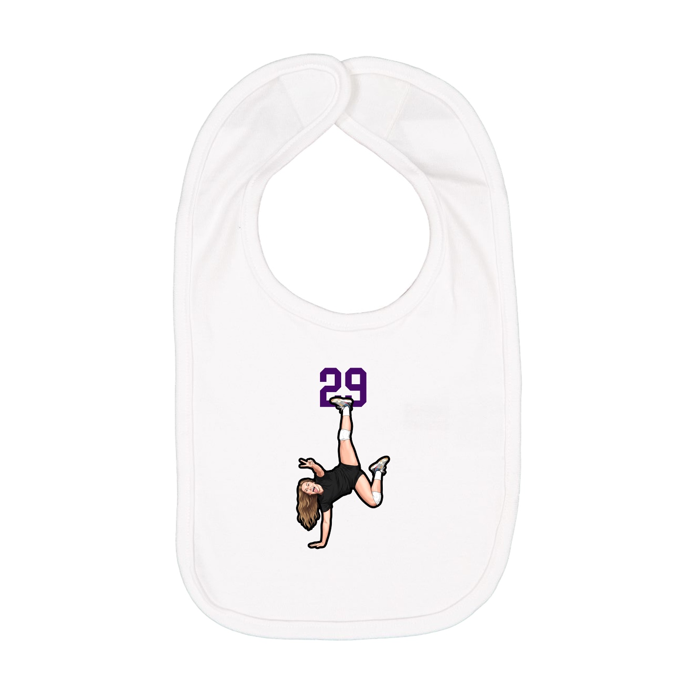 Infant Bib — Number Top in White
