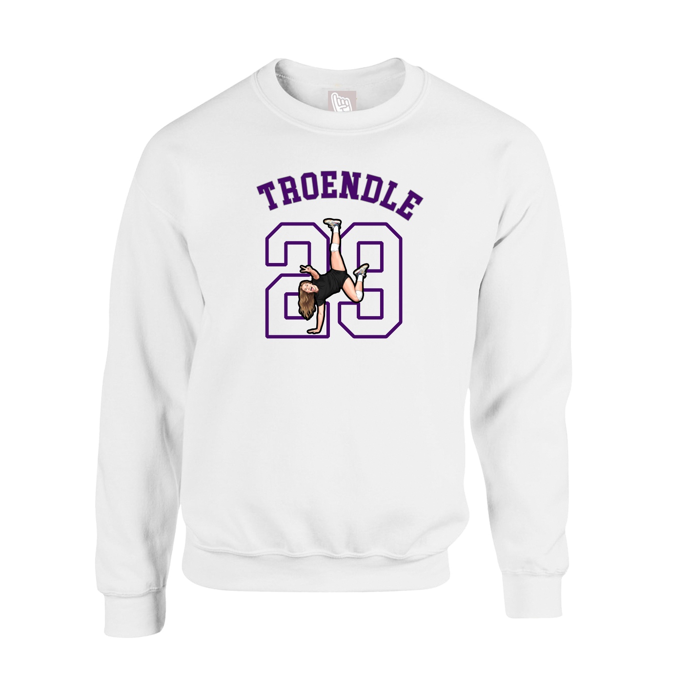 Fleece Crew — Shirsey Arch in White