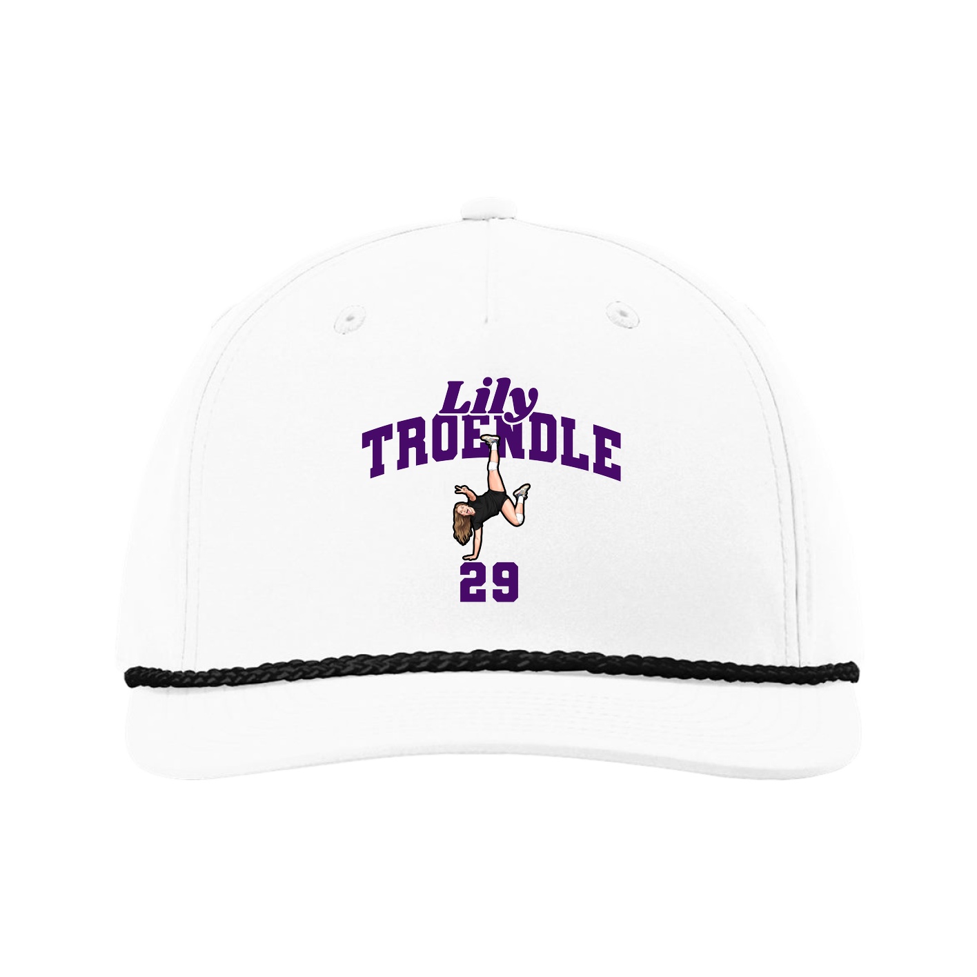 Five-Panel Classic Rope Cap — Signature Arch in White