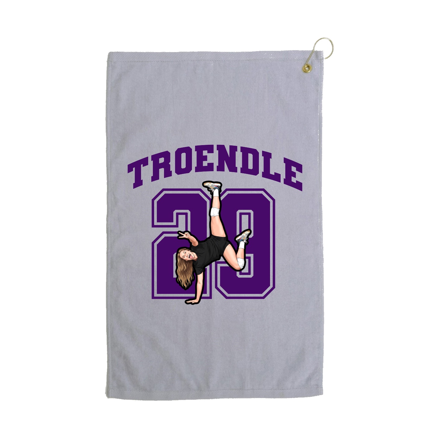 Golf Towel — Number in Grey