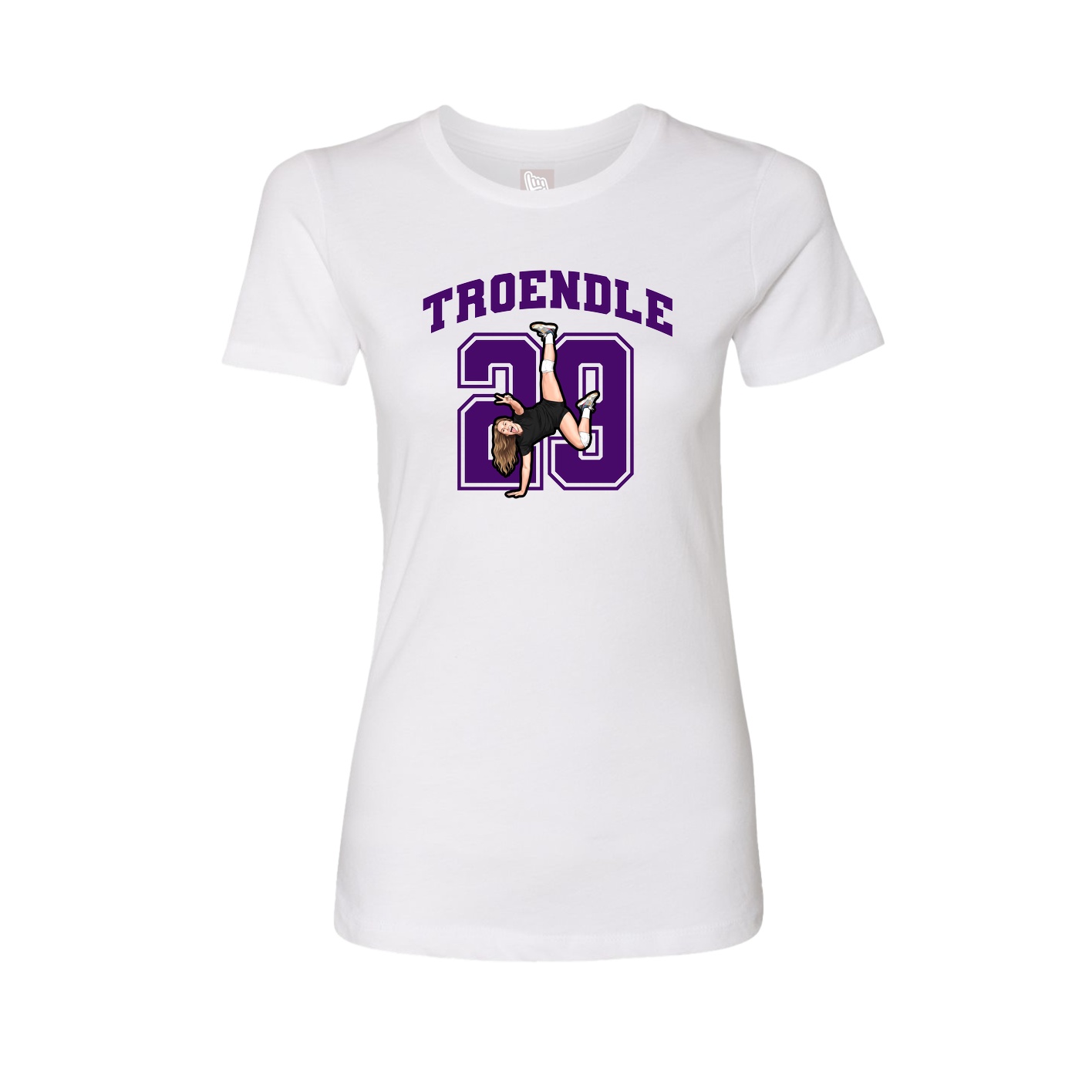 Fitted Women's Tee — Number in White