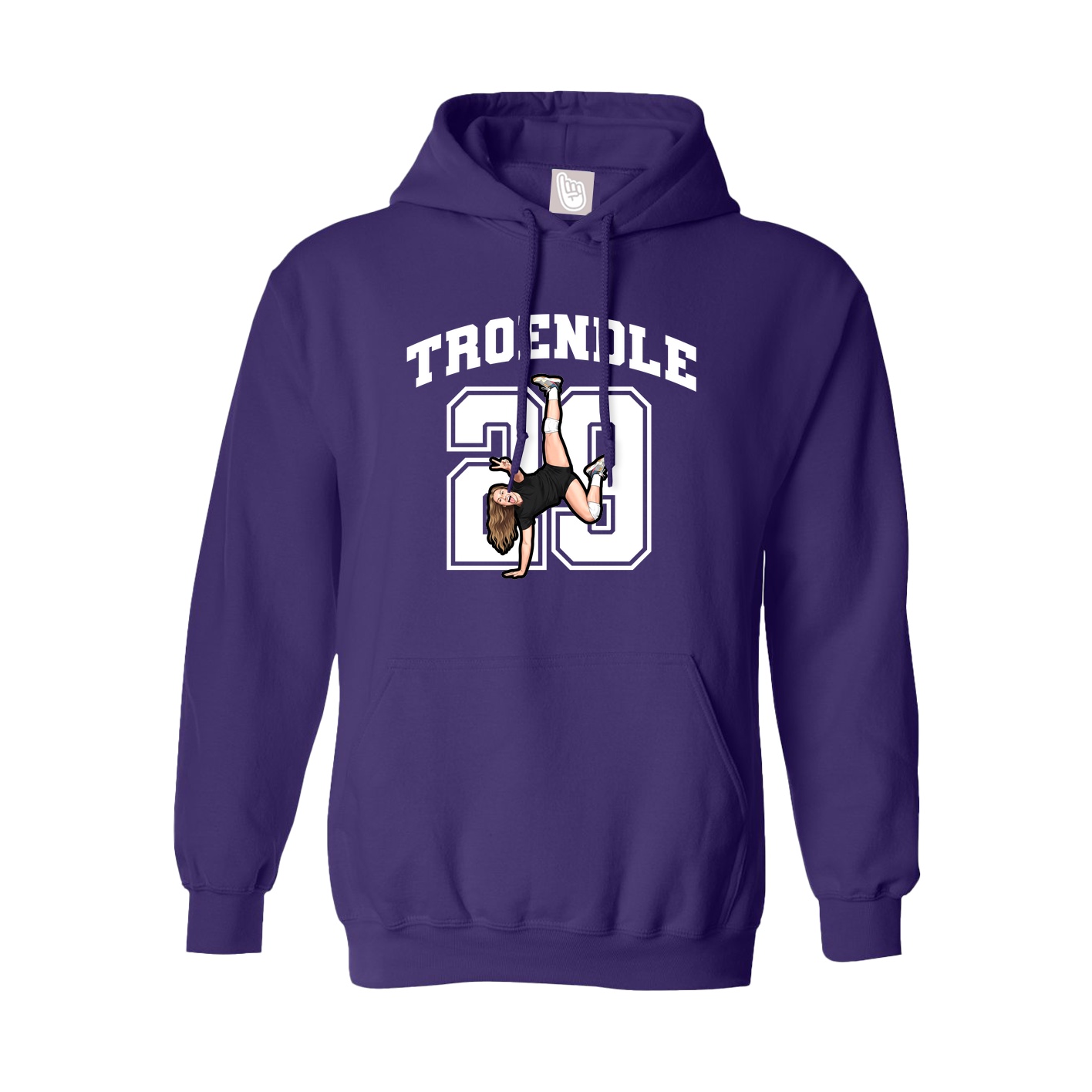 Youth Hoodie — Number in Purple