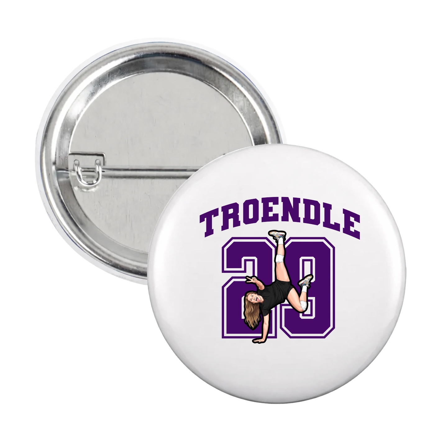Game Day Button — Number in White