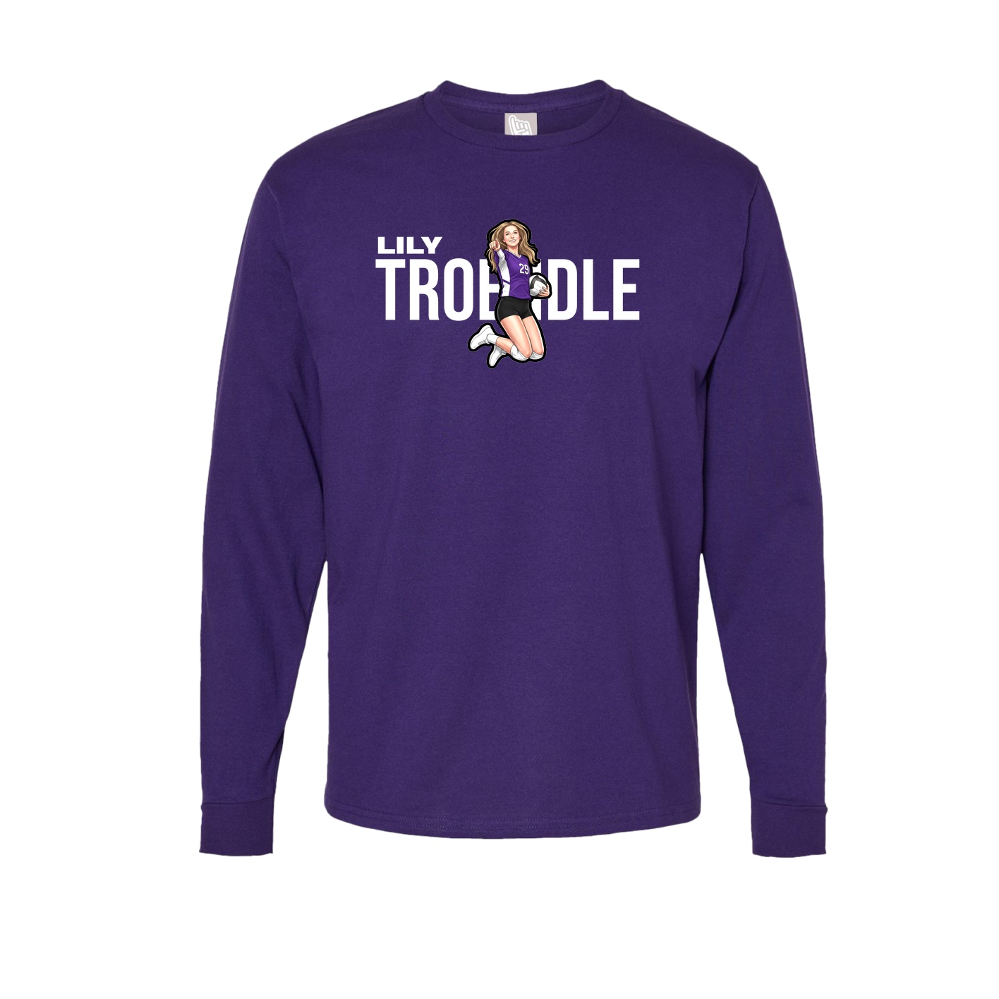 Long Sleeve Tee — Player Name in Purple