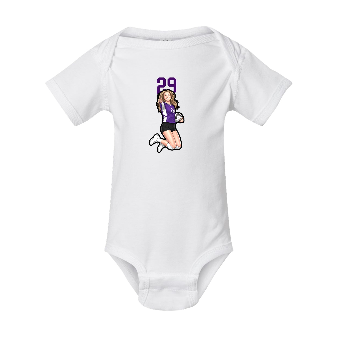 Baby Onesie — Number Top in White