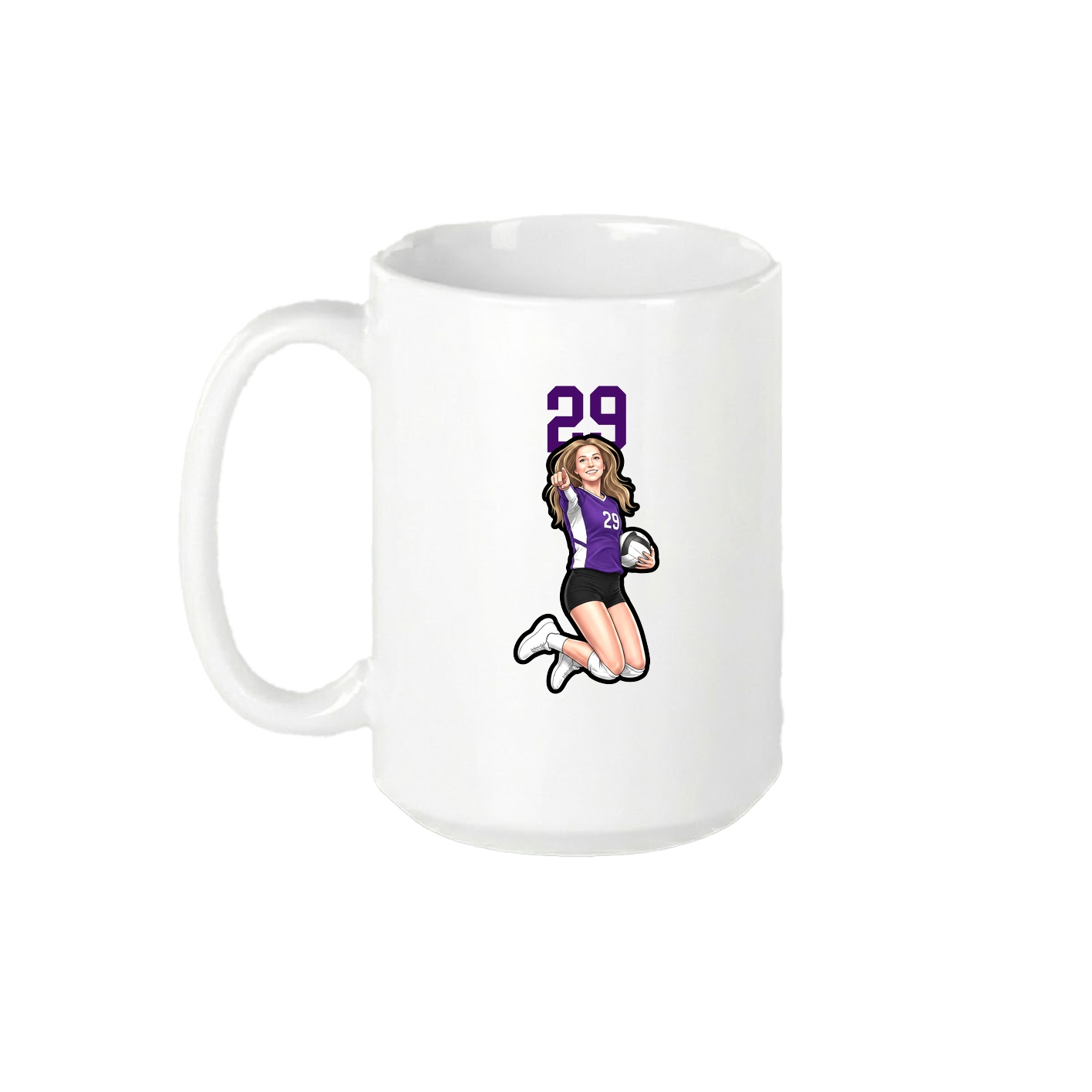 15oz Coffee Mug — Number Top in White