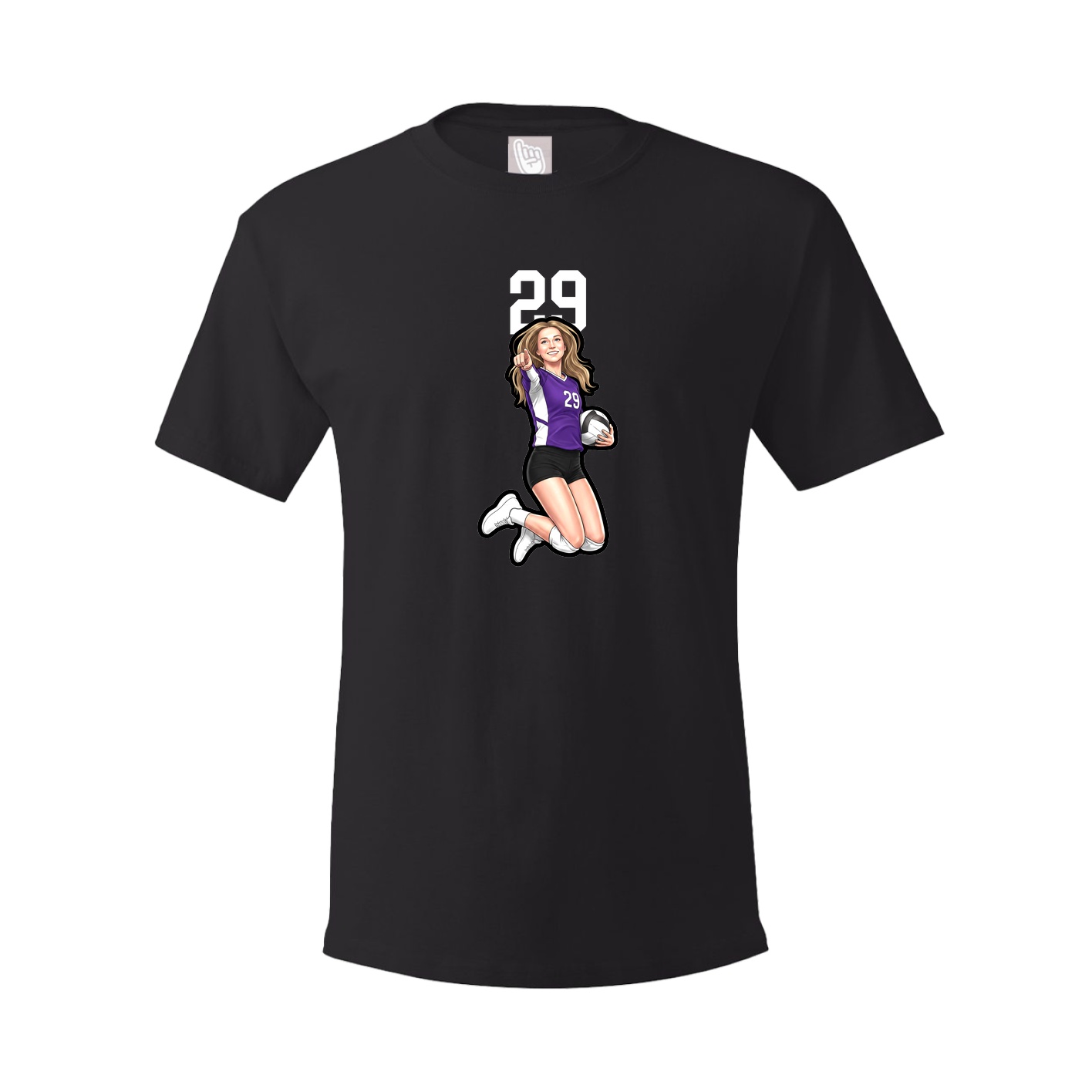 Youth Tee — Number Top in Black