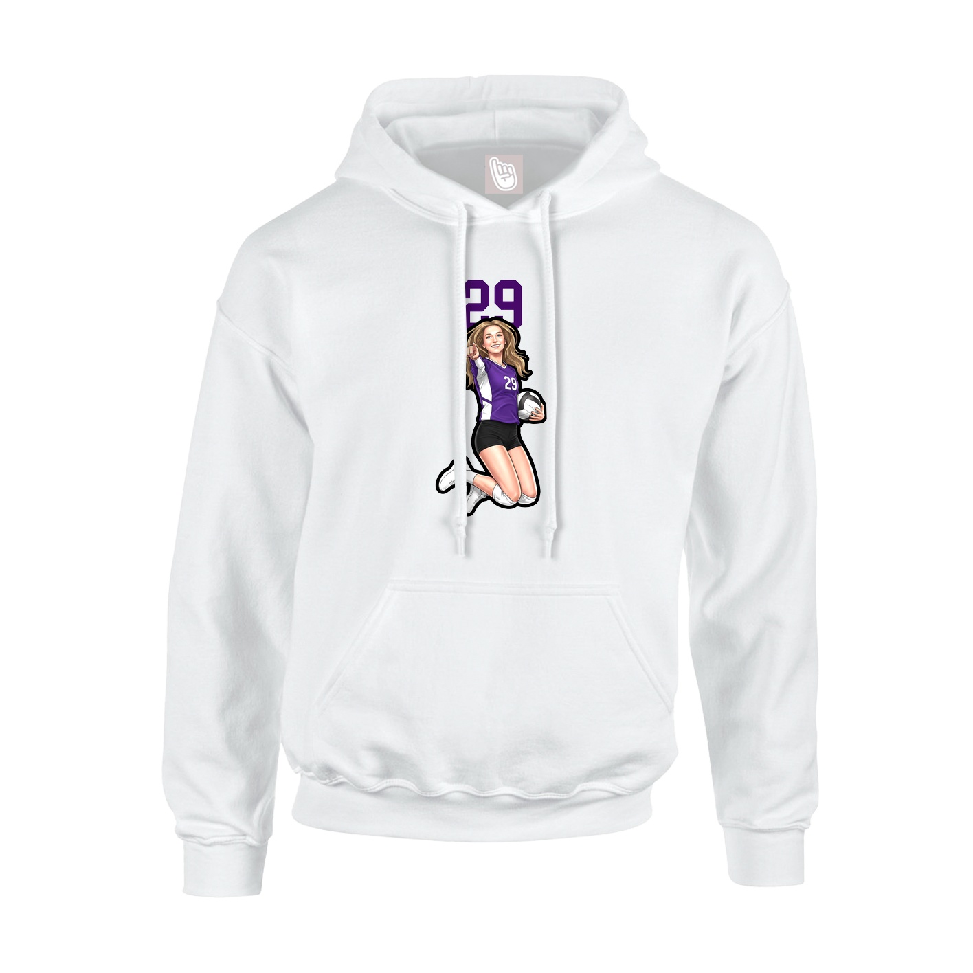 Hoodie — Number Top in White