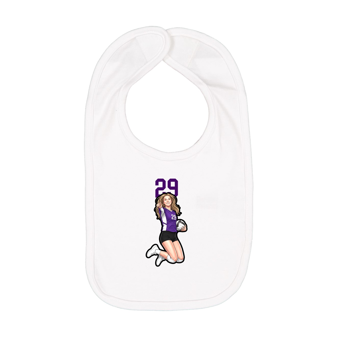 Infant Bib — Number Top in White