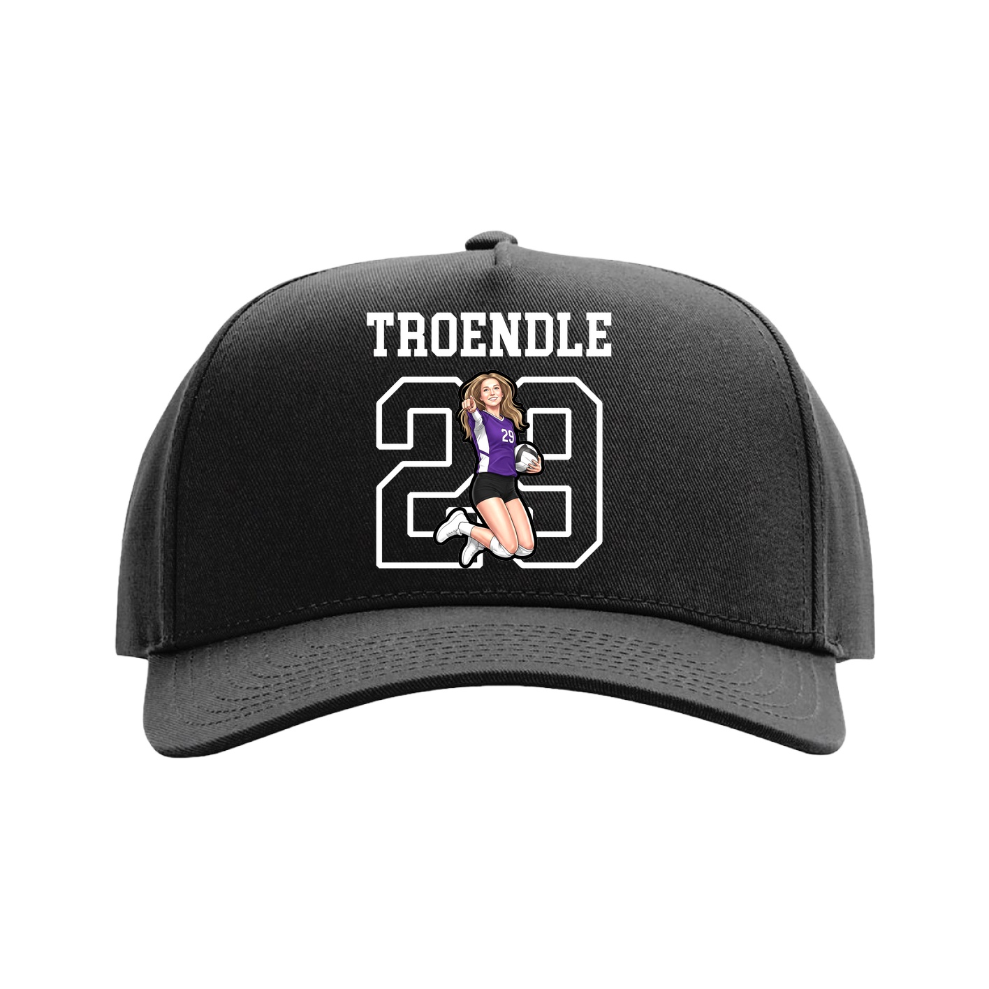 Full Fabric Five-Panel Champ Cap — Shirsey in Black