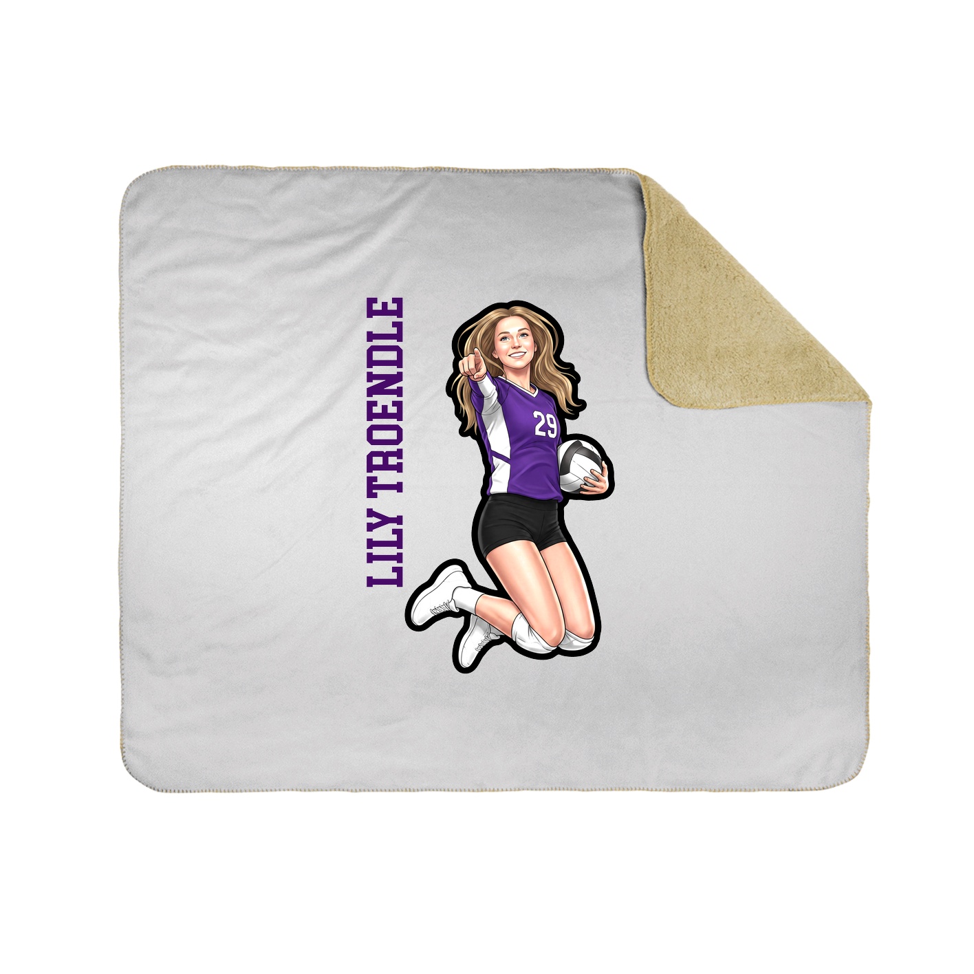 Throw Blanket — Name Vertical in White