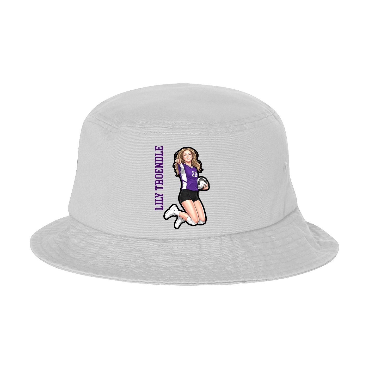 Bucket Cap — Name Vertical in White