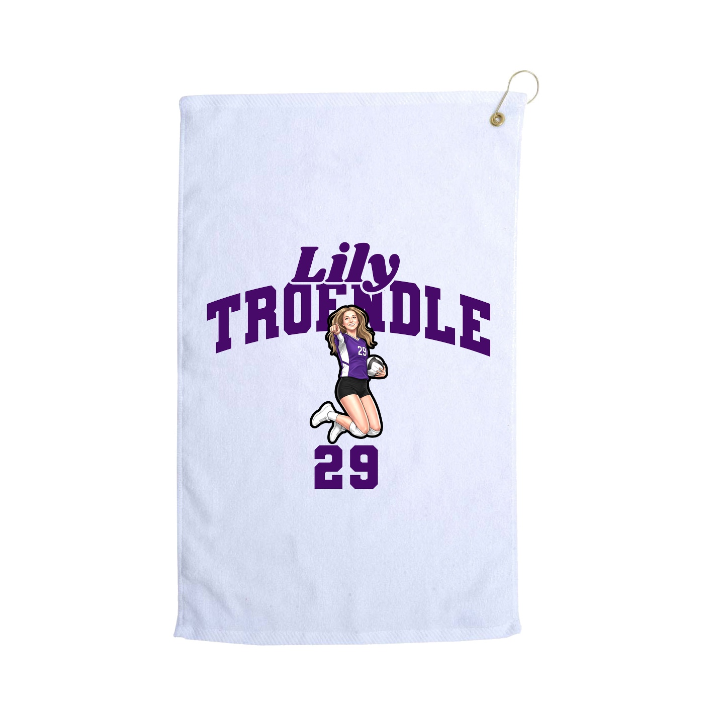 Golf Towel — Signature Arch in White