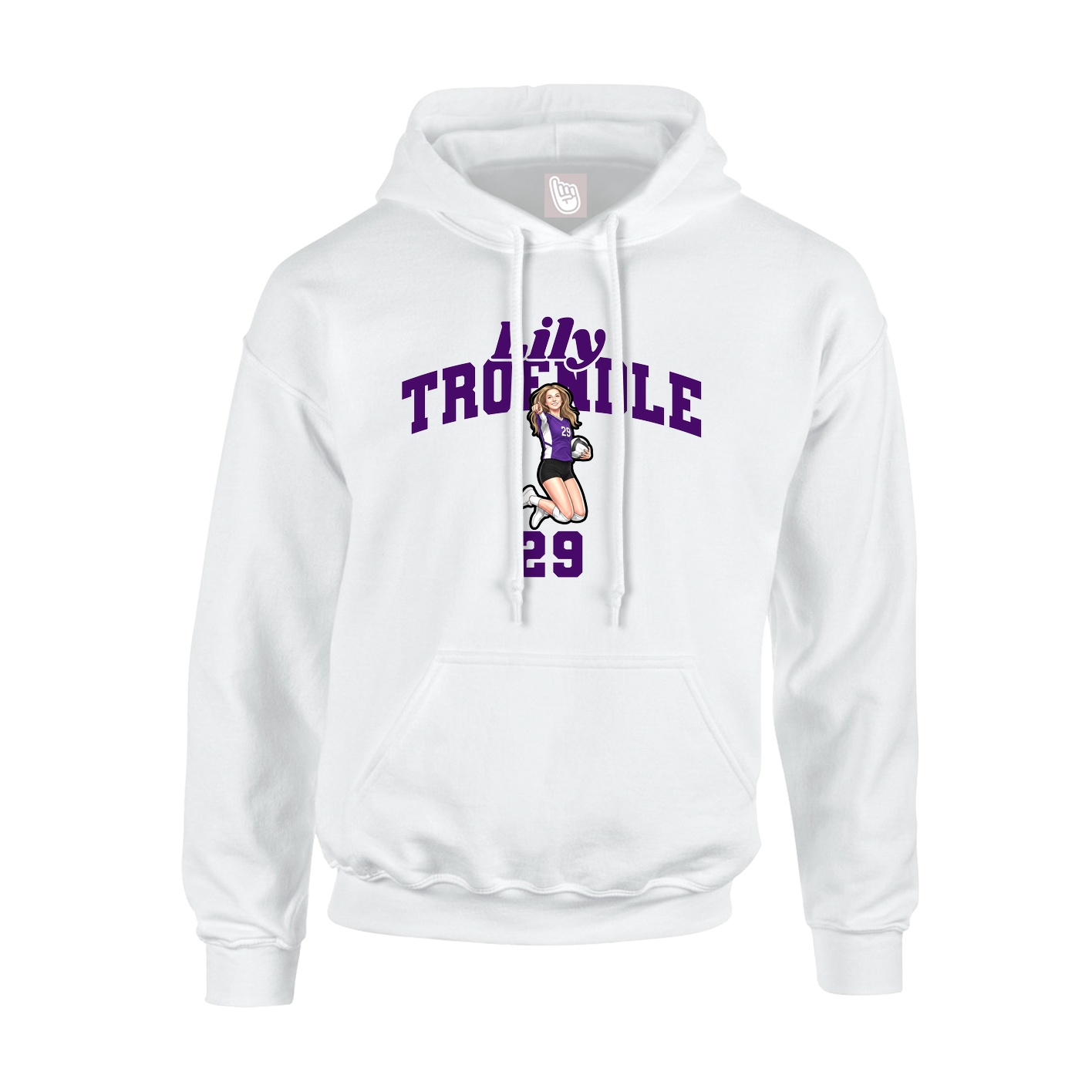Hoodie — Signature Arch in White
