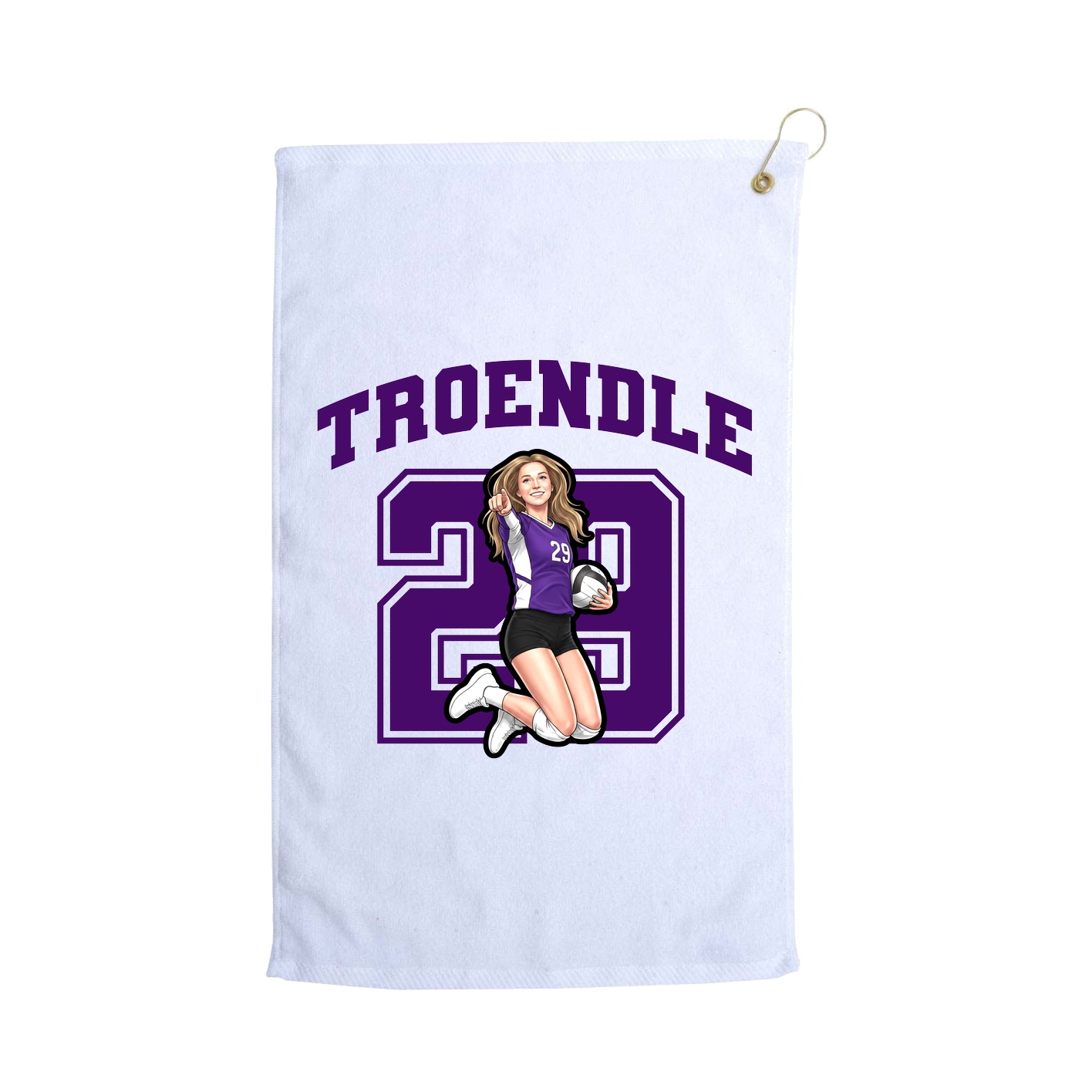 Golf Towel — Number in White