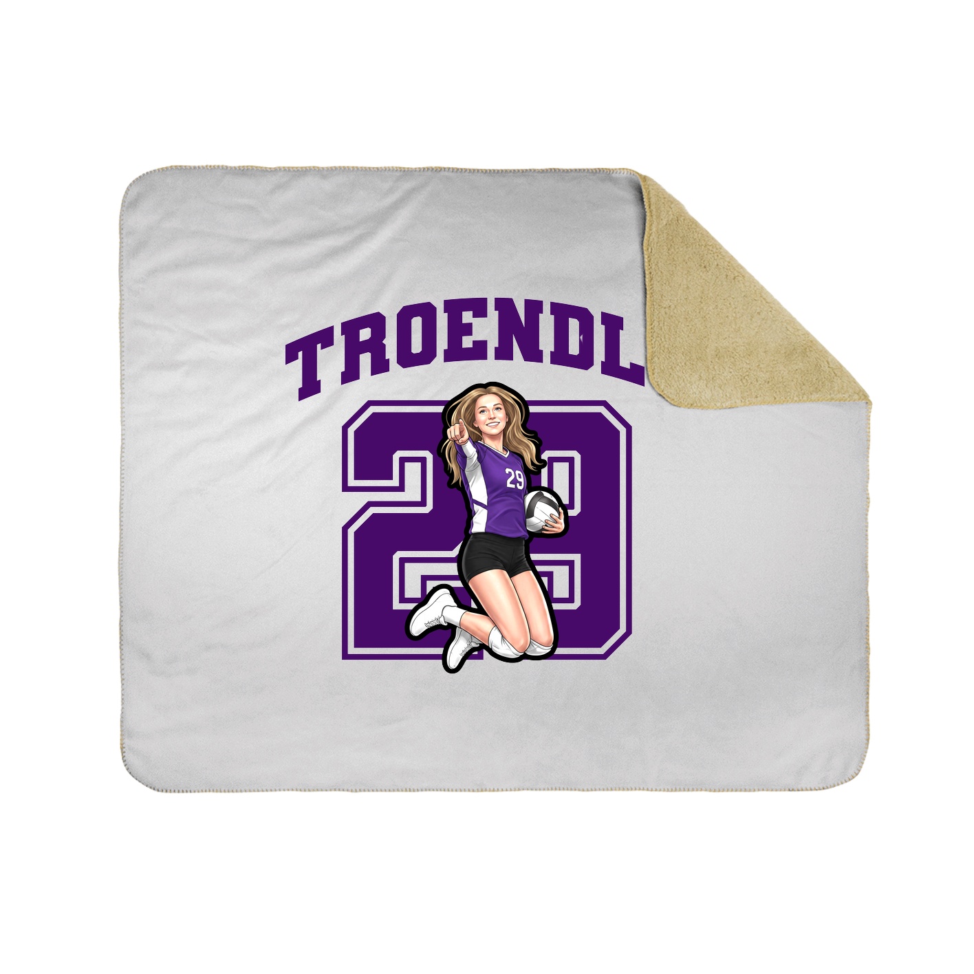 Throw Blanket — Number in White
