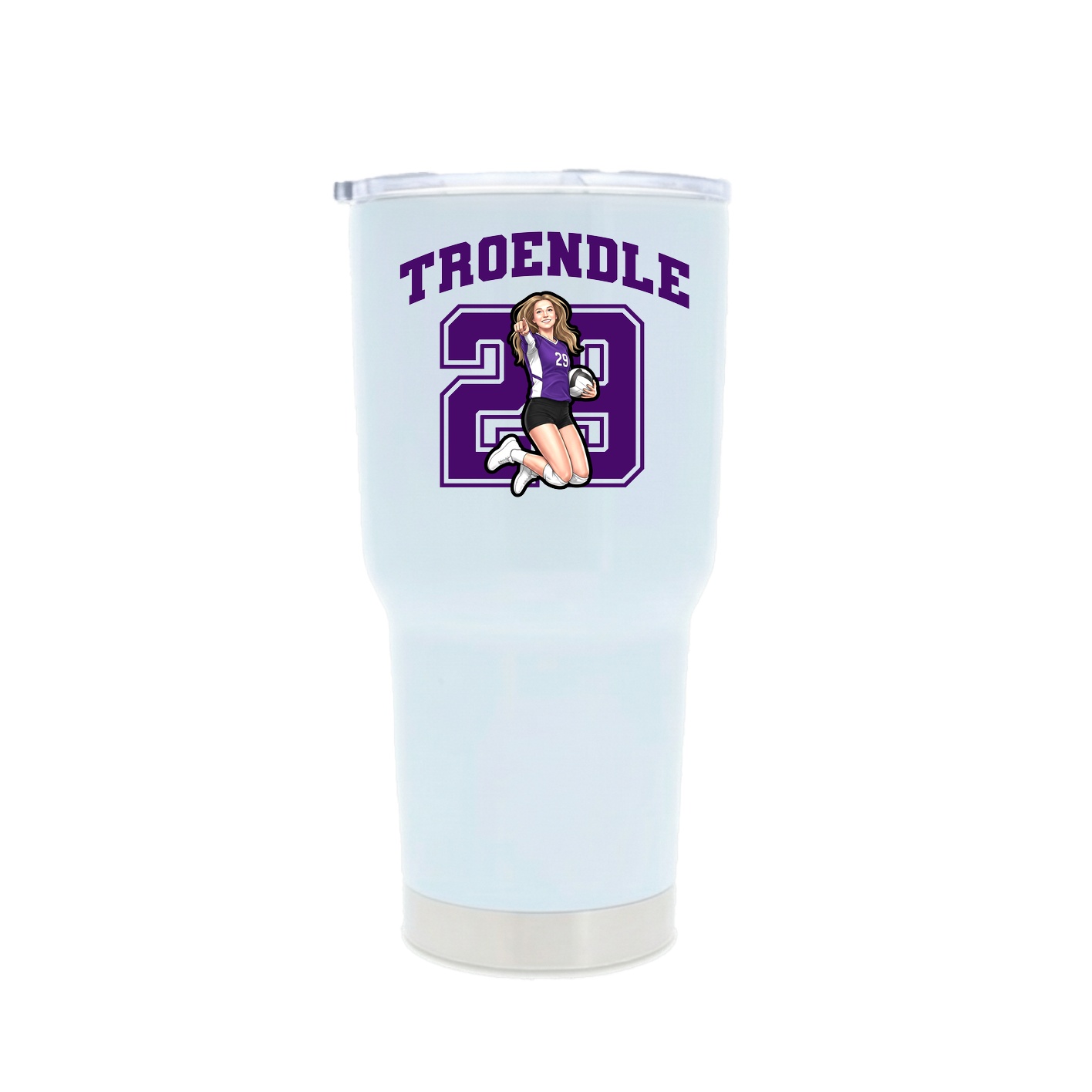 30oz Stainless Steel Tumbler — Number in White