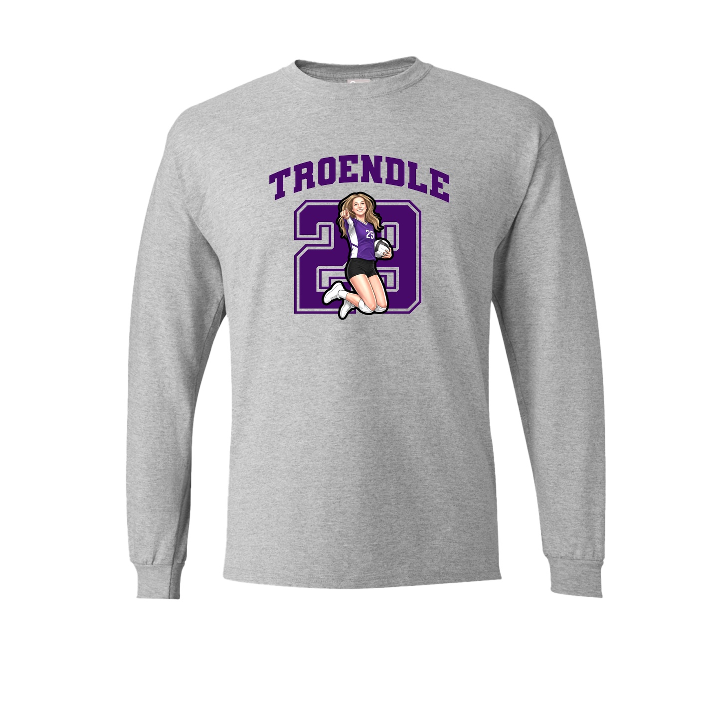 Long Sleeve Tee — Number in Grey