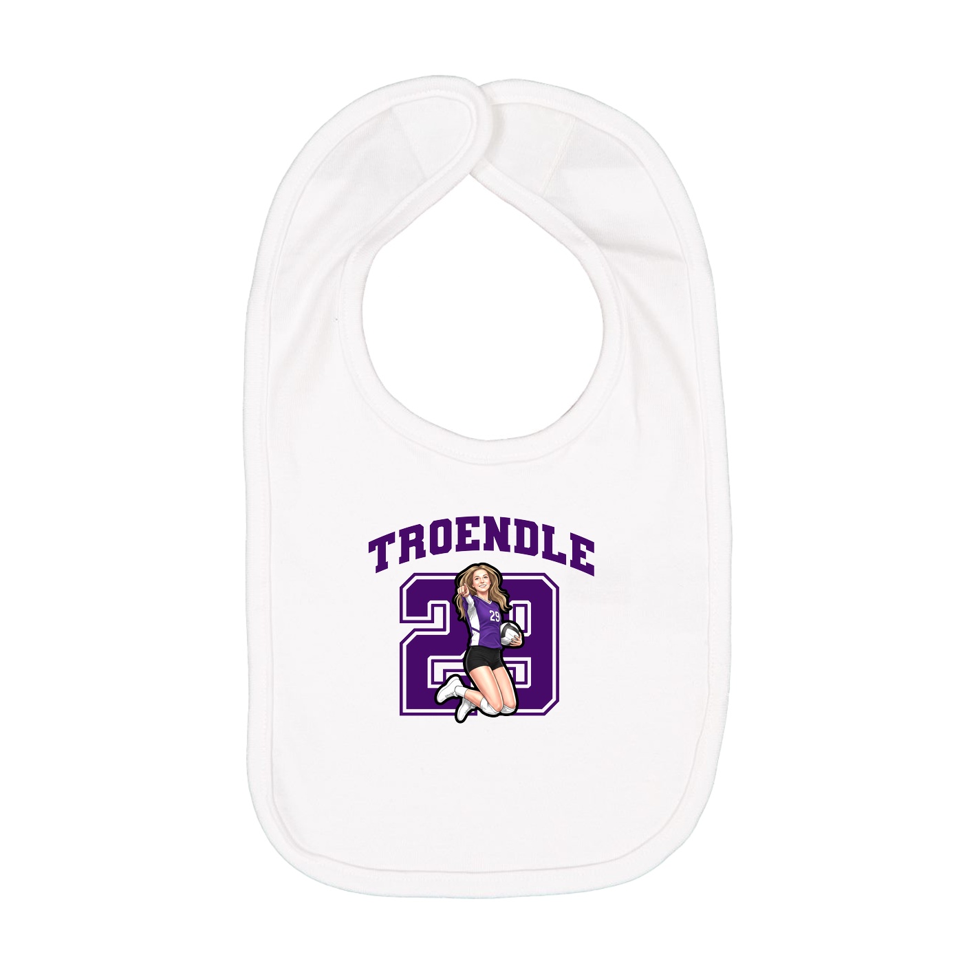 Infant Bib — Number in White