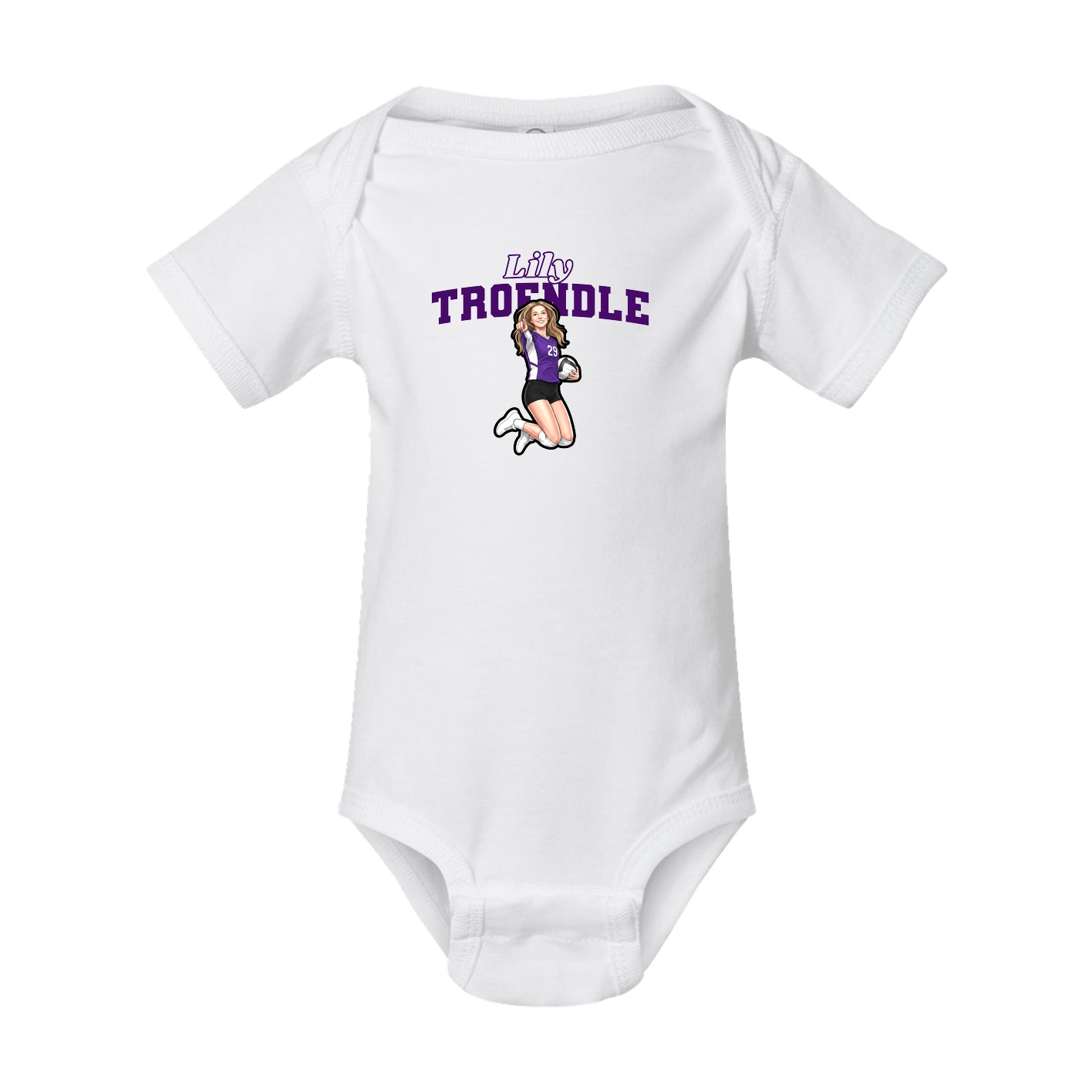 Baby Onesie — Name Arch in White