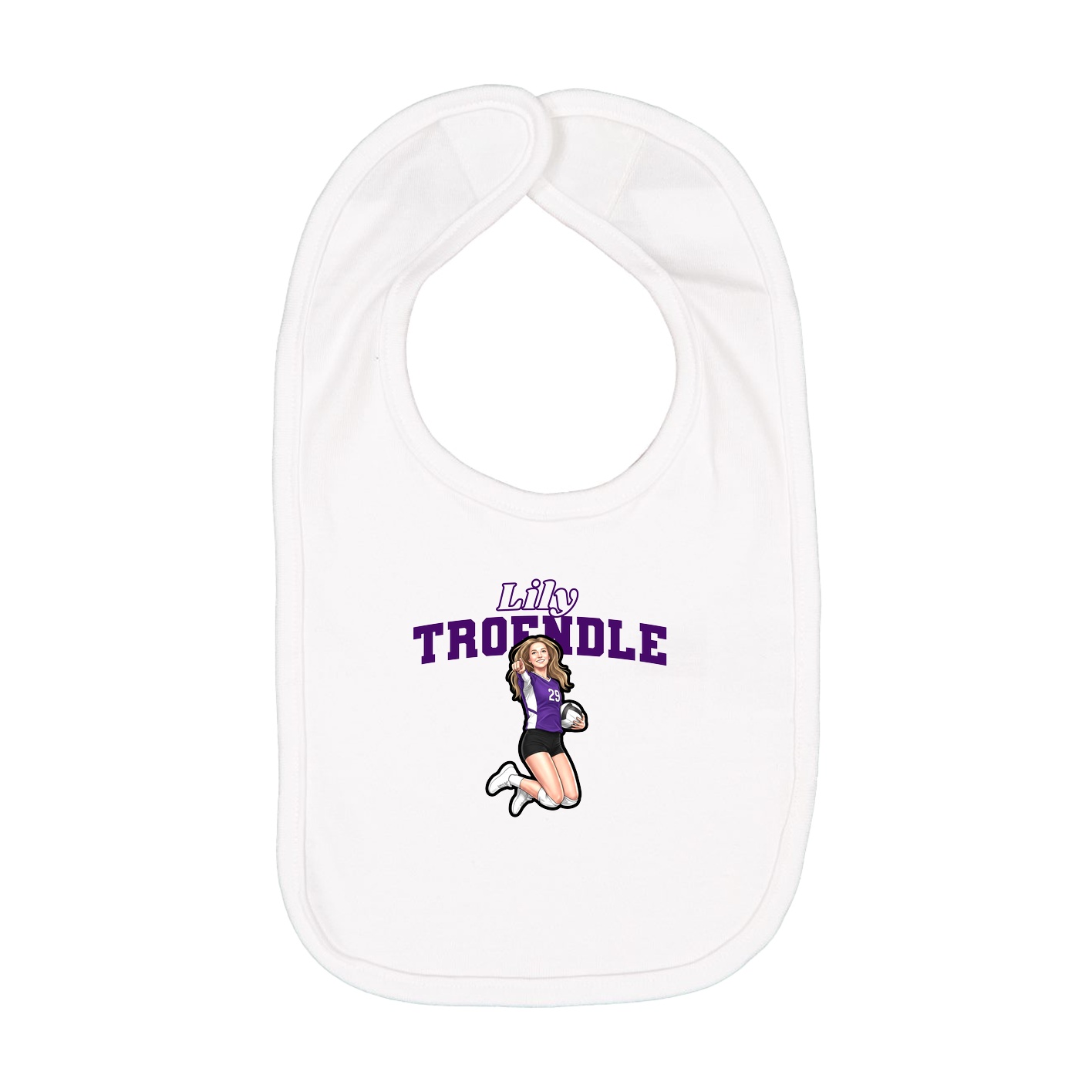 Infant Bib — Name Arch in White