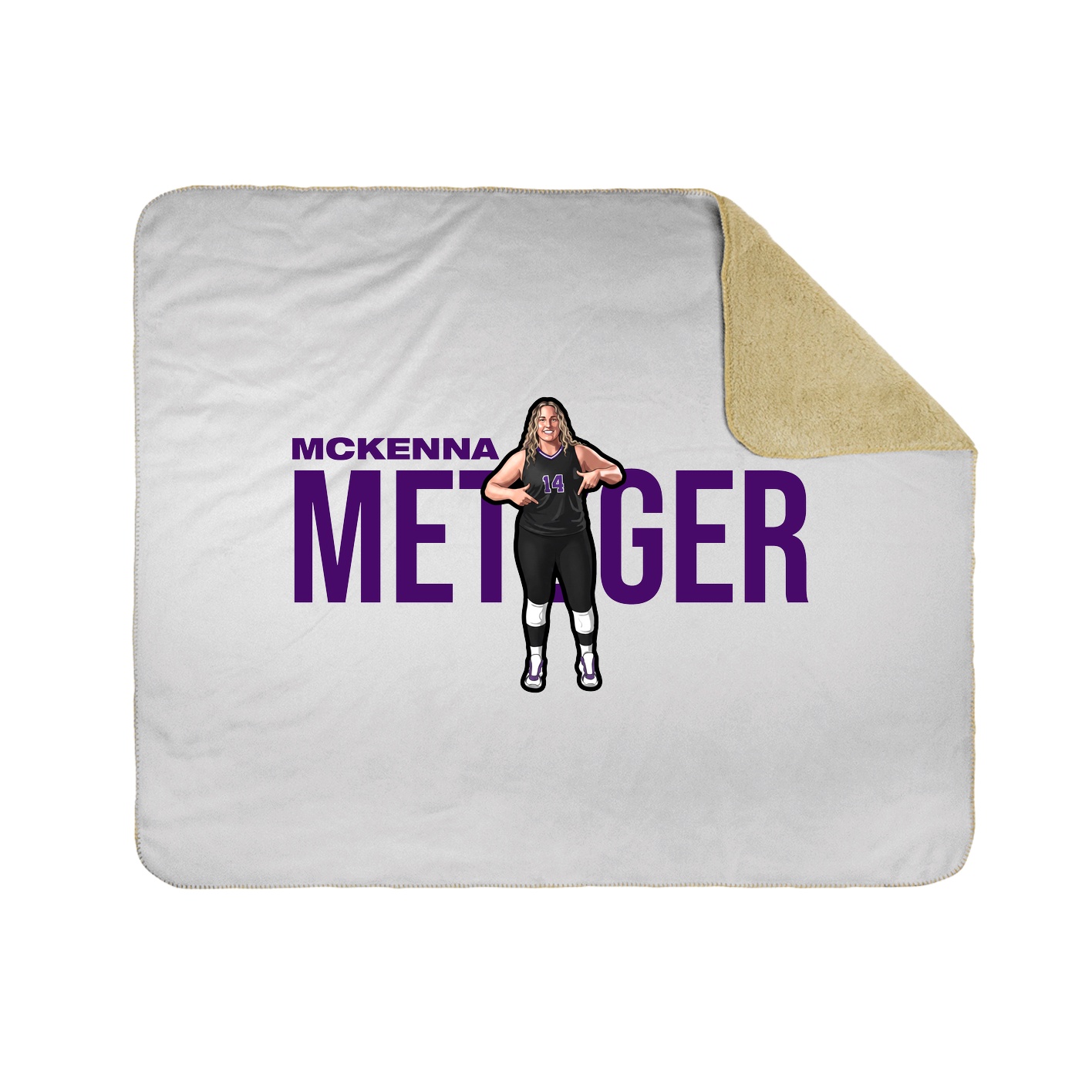 Throw Blanket — Player Name in White