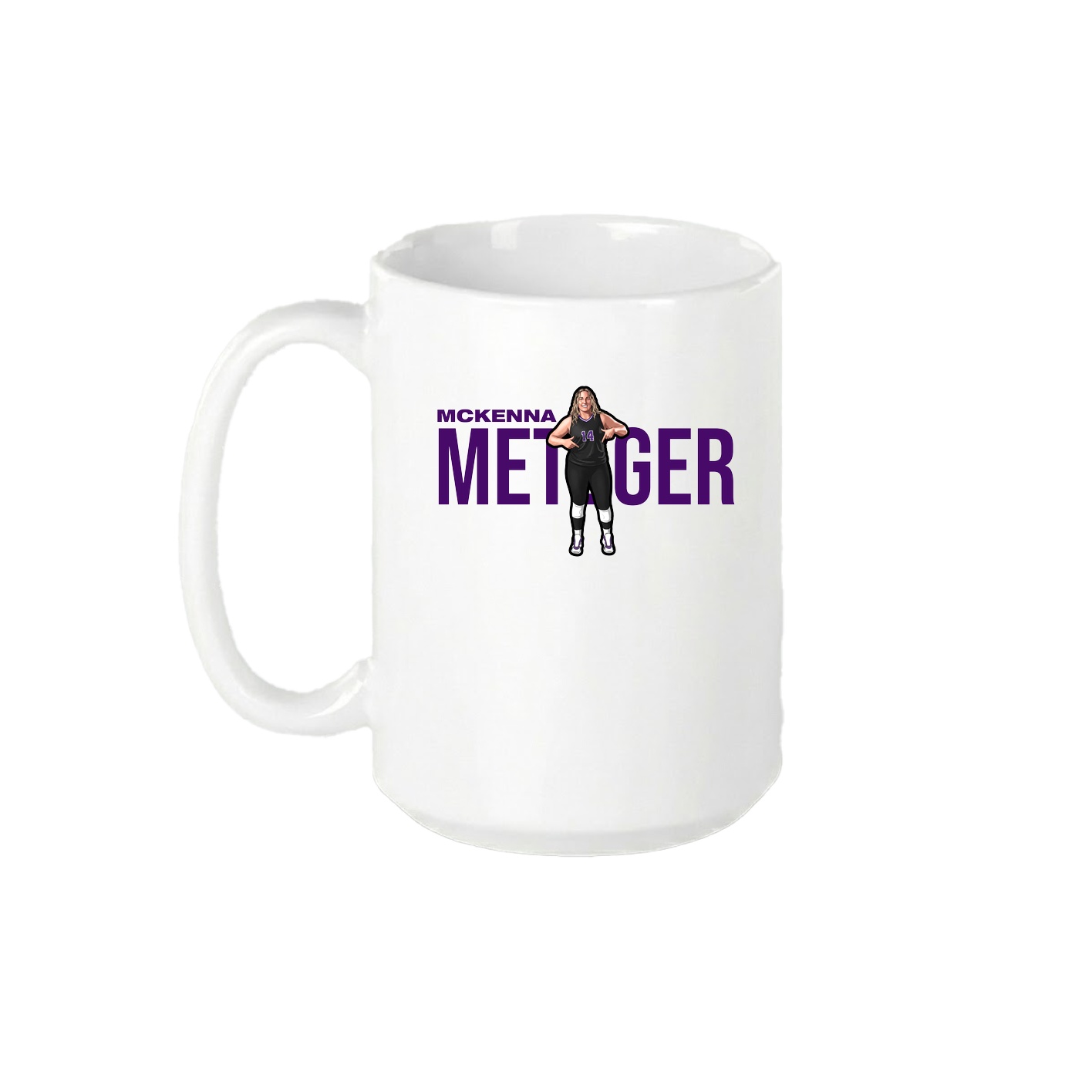 15oz Coffee Mug — Player Name in White