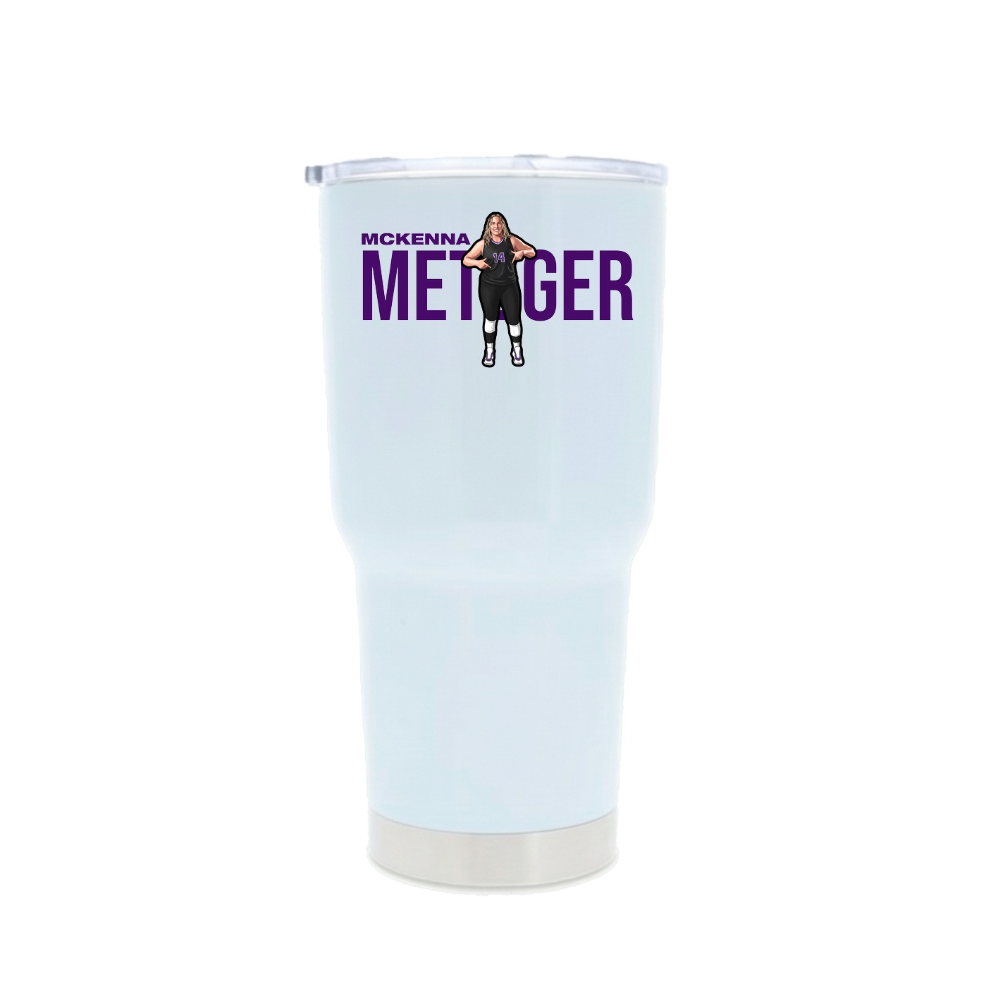 30oz Stainless Steel Tumbler — Player Name in White