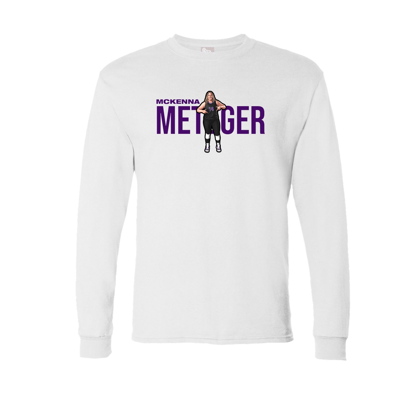 Long Sleeve Tee — Player Name in White