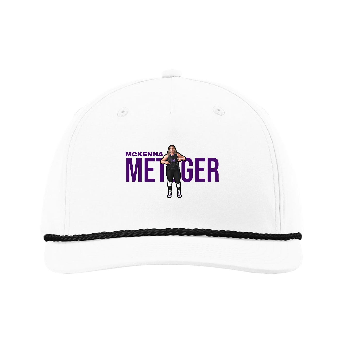 Five-Panel Classic Rope Cap — Player Name in White
