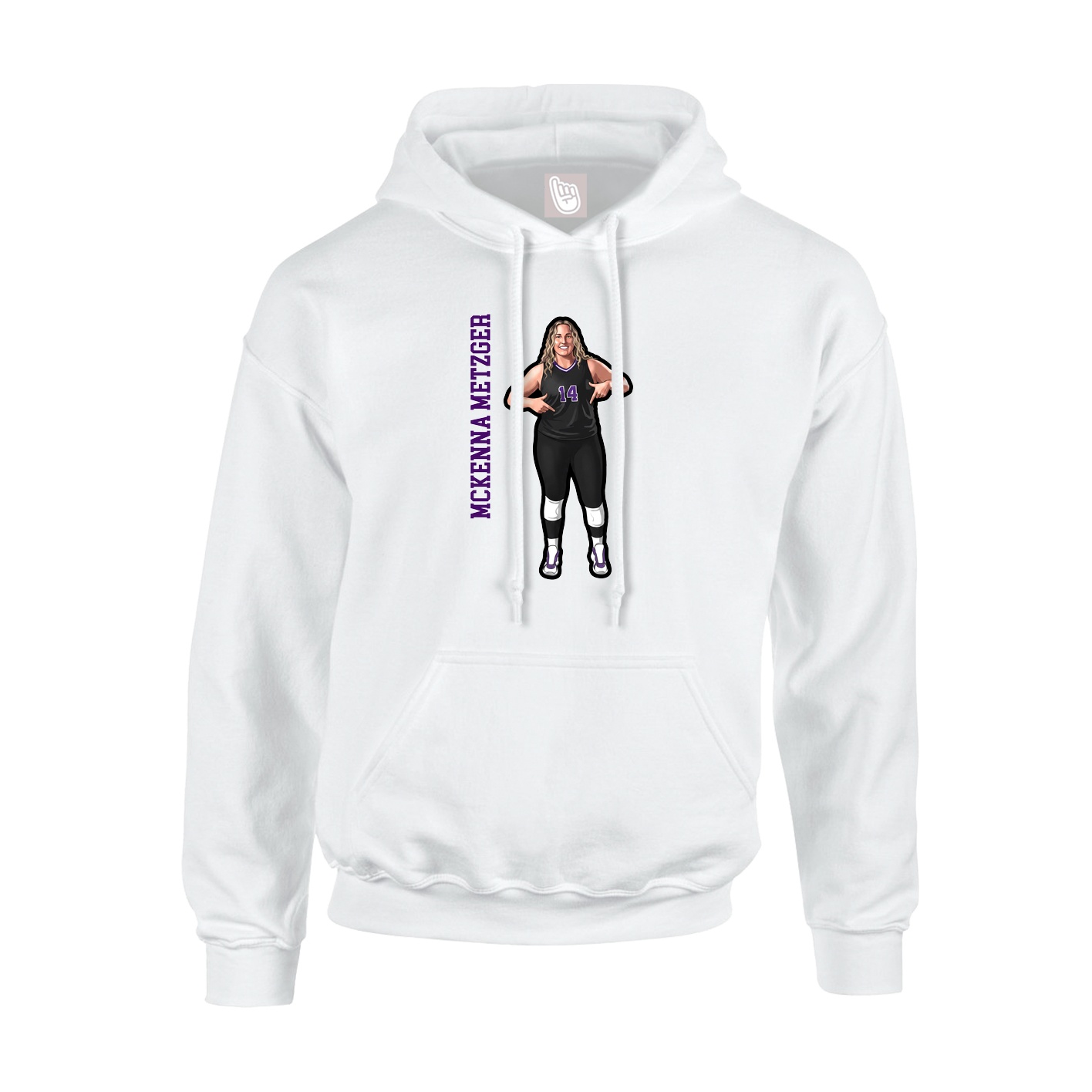 Hoodie — Name Vertical in White