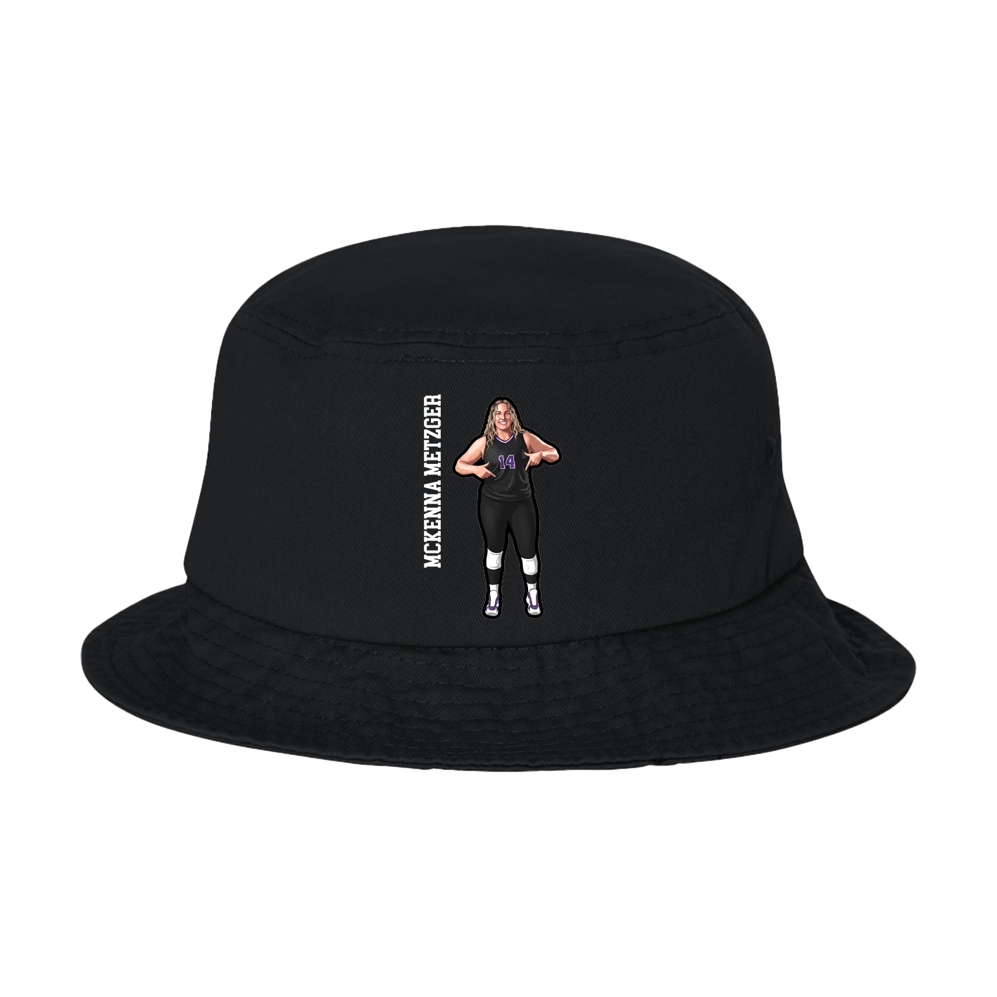 Bucket Cap — Name Vertical in Black