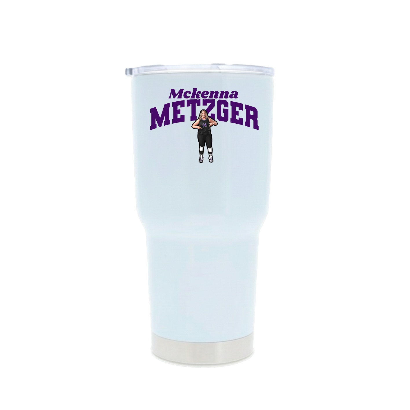 30oz Stainless Steel Tumbler — Signature Arch in White