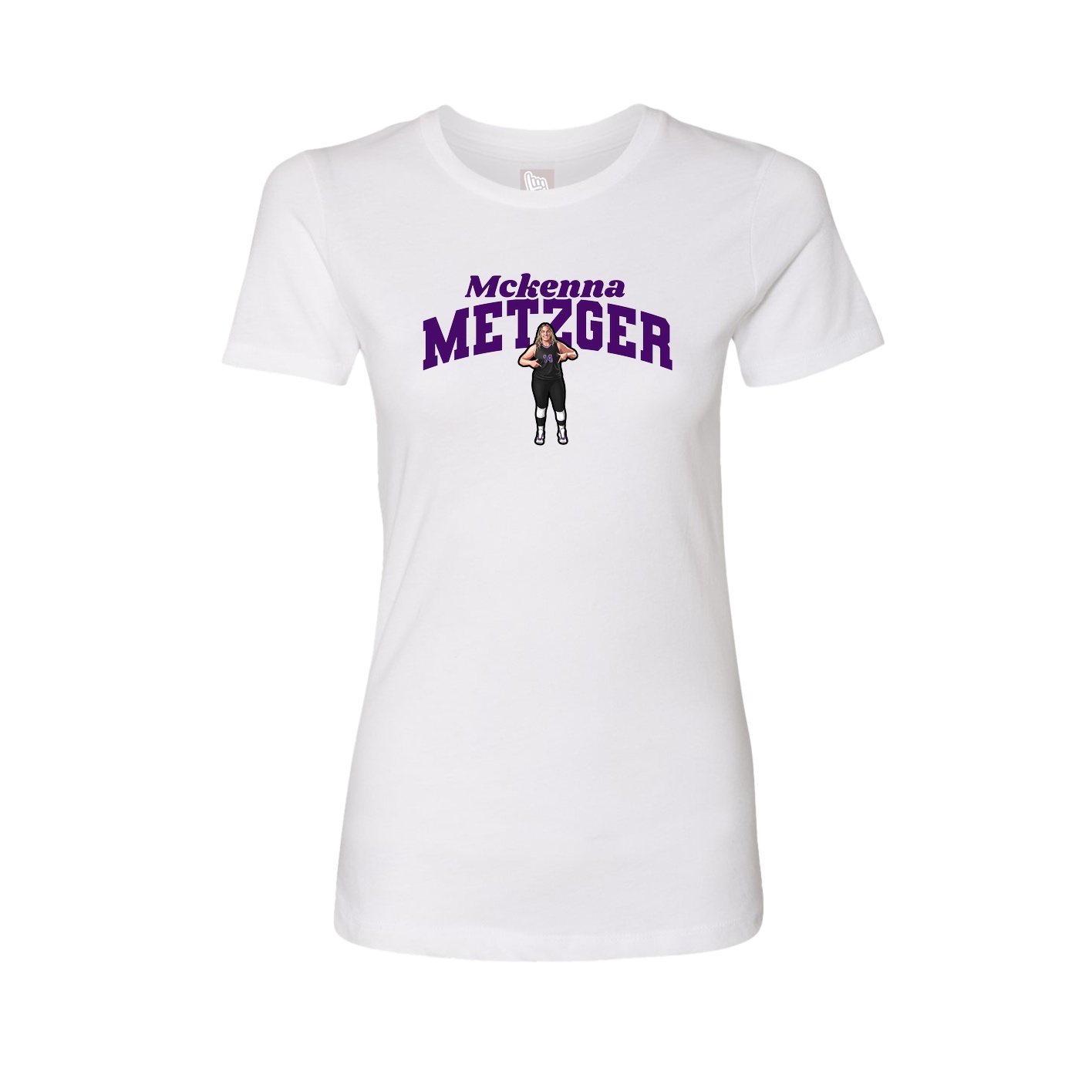 Fitted Women's Tee — Signature Arch in White