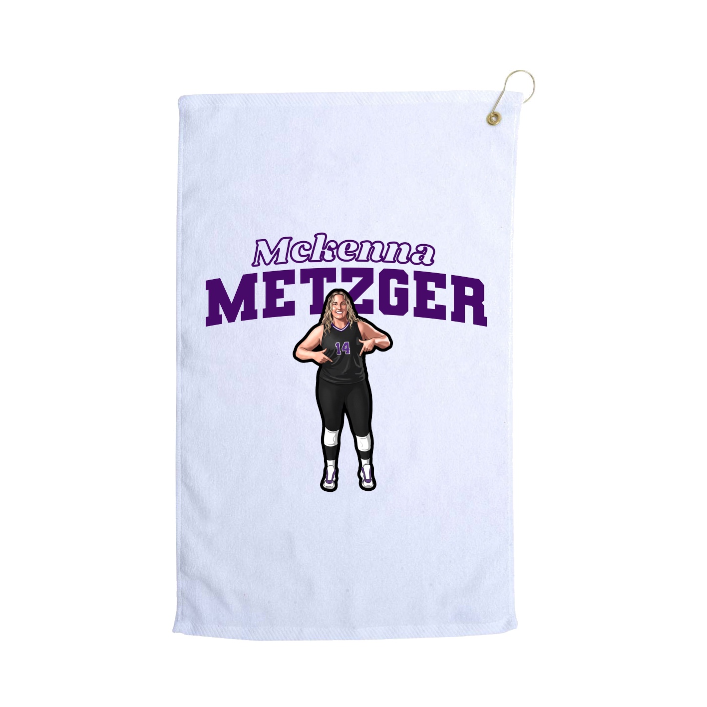 Golf Towel — Name Arch in White