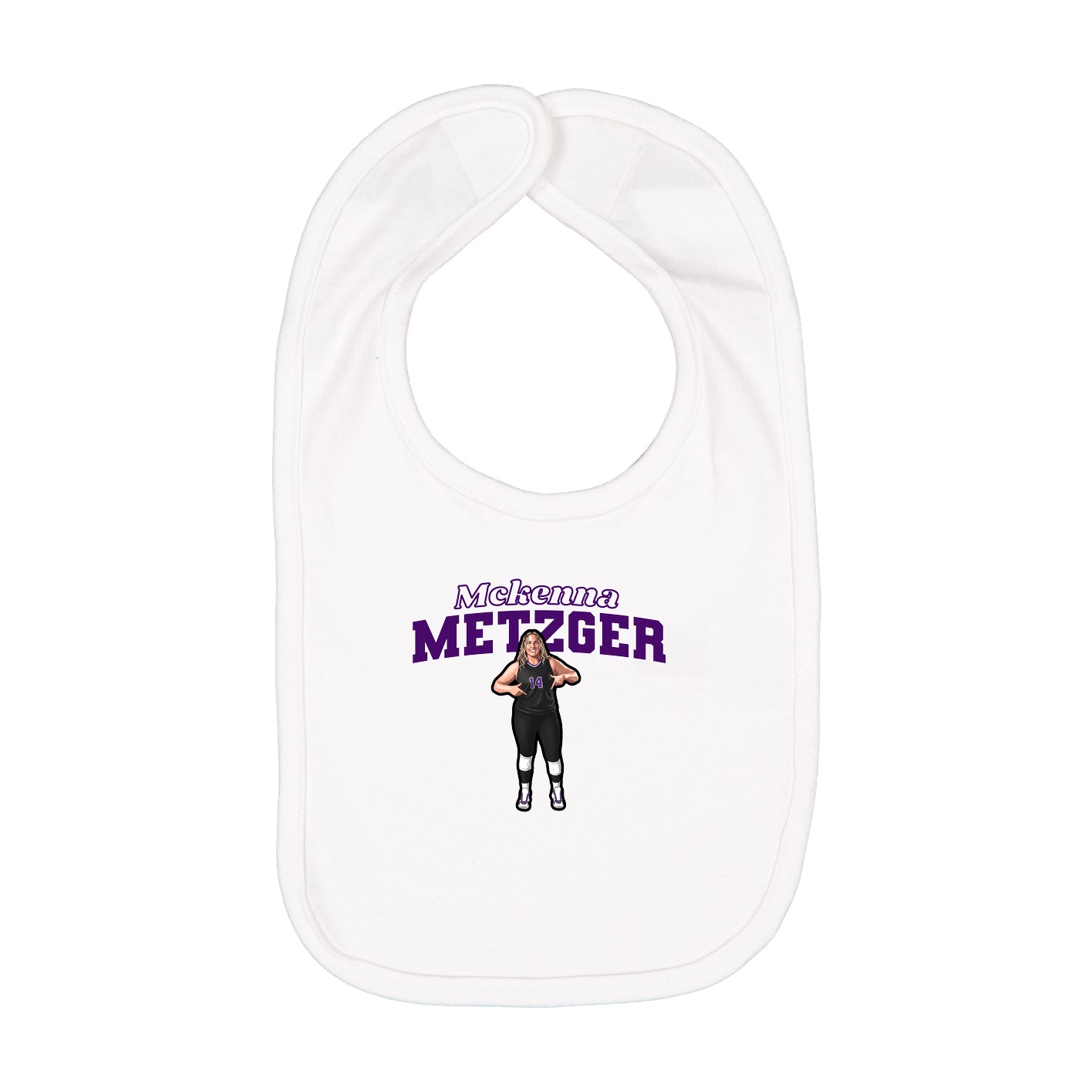 Infant Bib — Name Arch in White