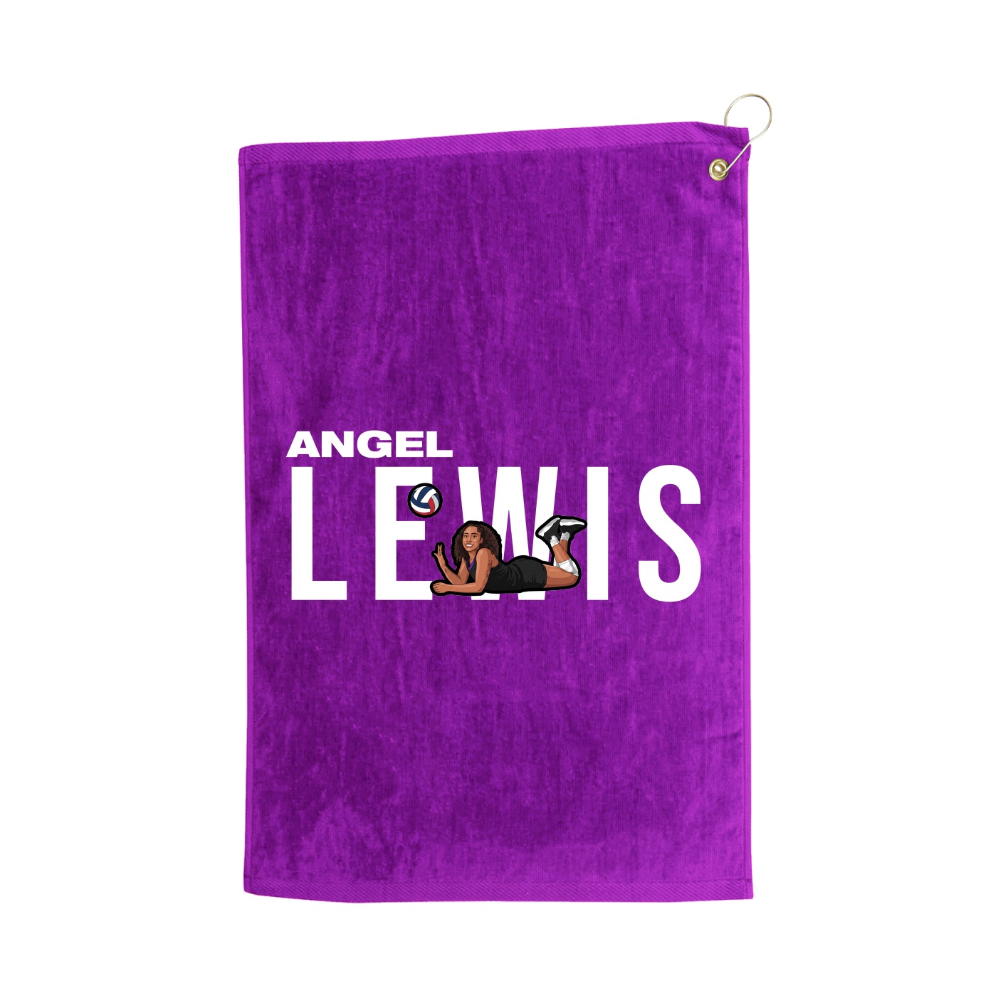 Golf Towel — Player Name in Purple
