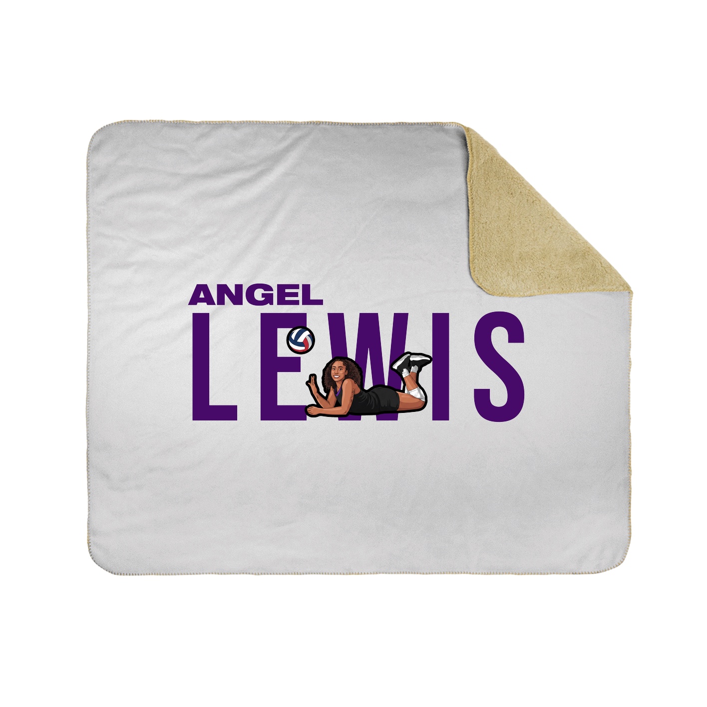 Throw Blanket — Player Name in White