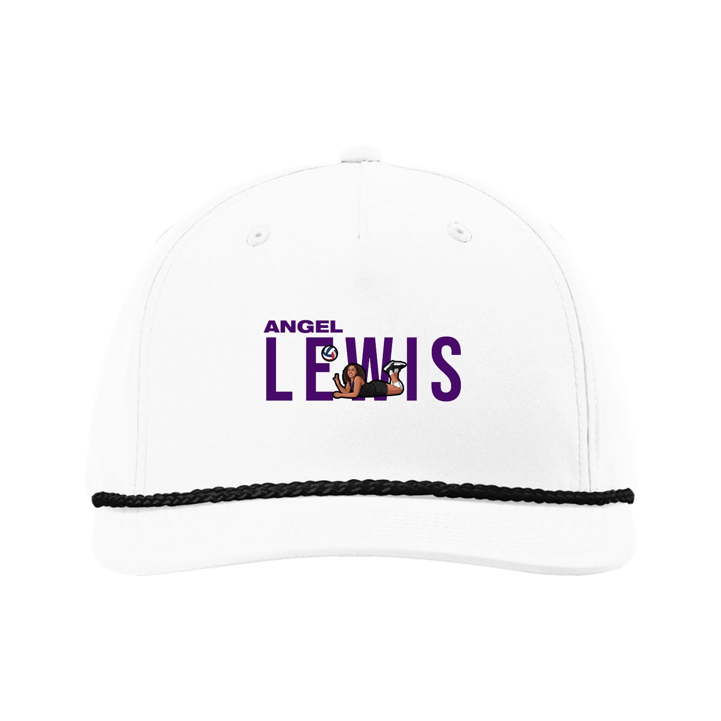 Five-Panel Classic Rope Cap — Player Name in White
