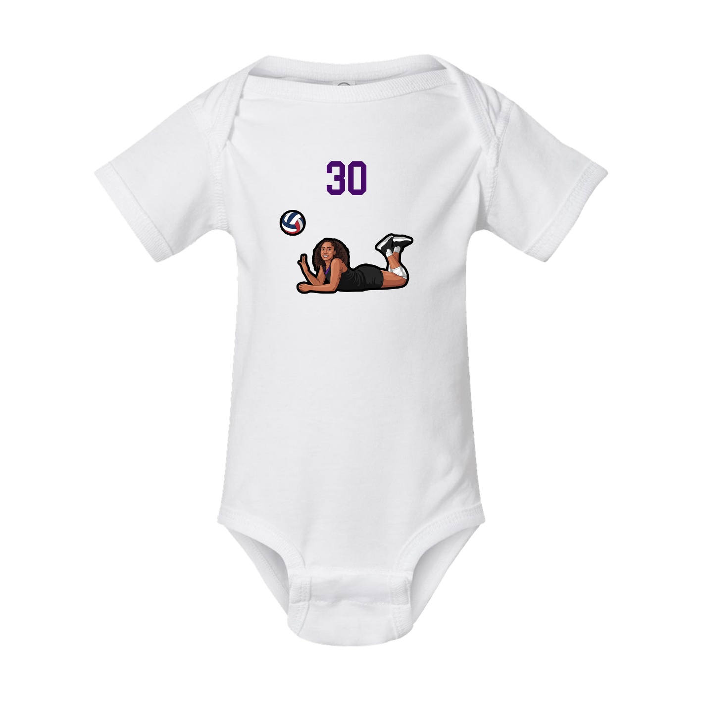 Baby Onesie — Number Top in White