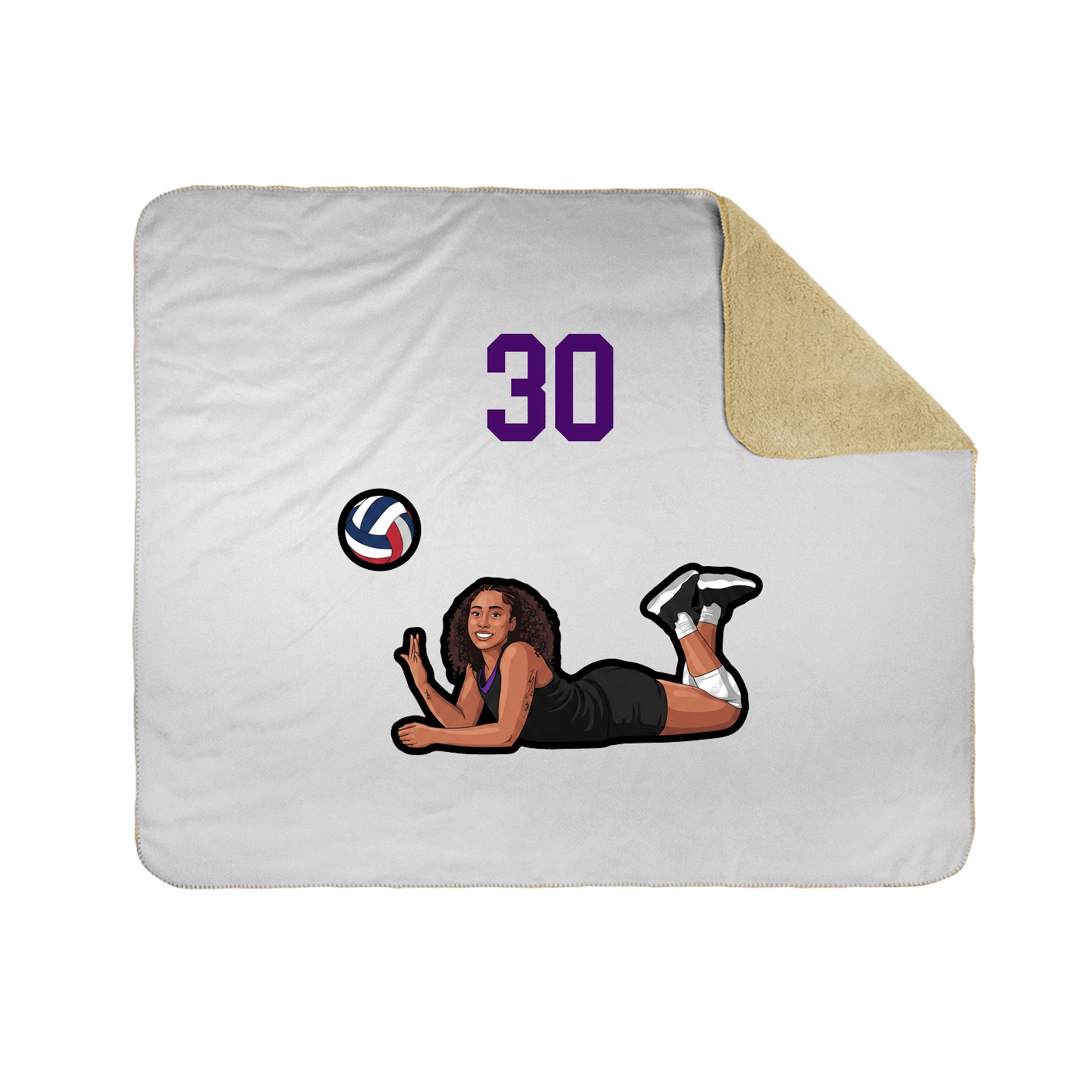 Throw Blanket — Number Top in White