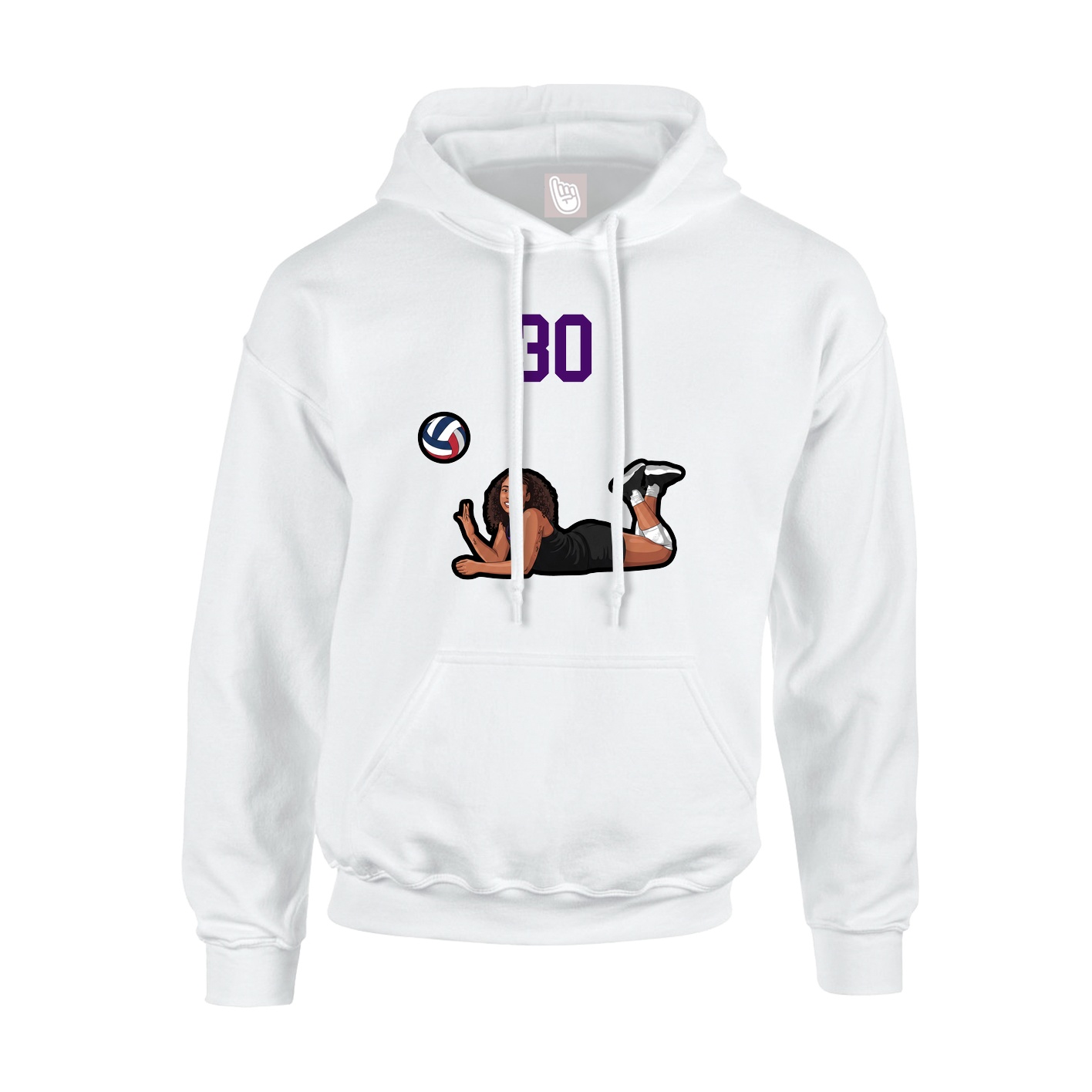 Hoodie — Number Top in White