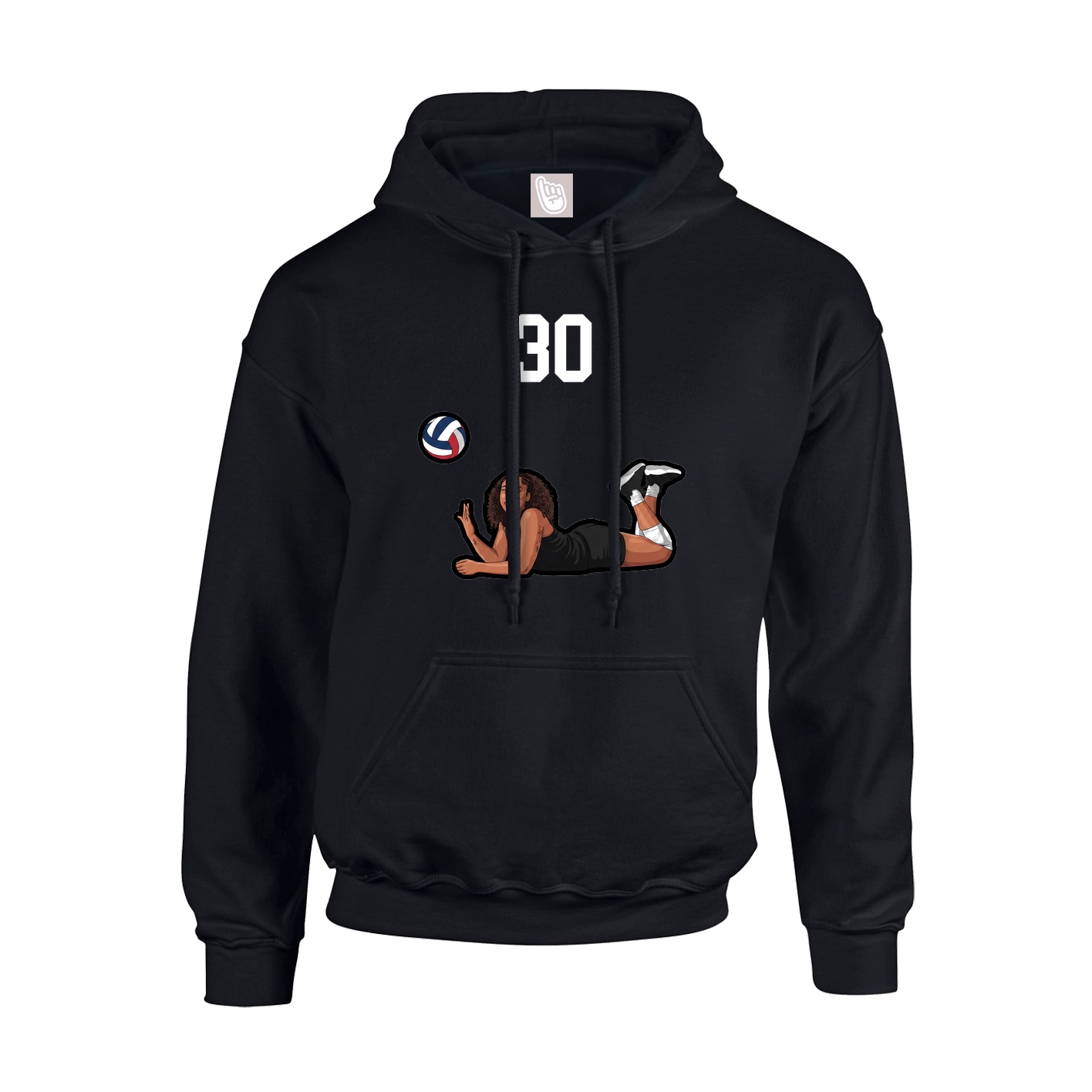 Youth Hoodie — Number Top in Black