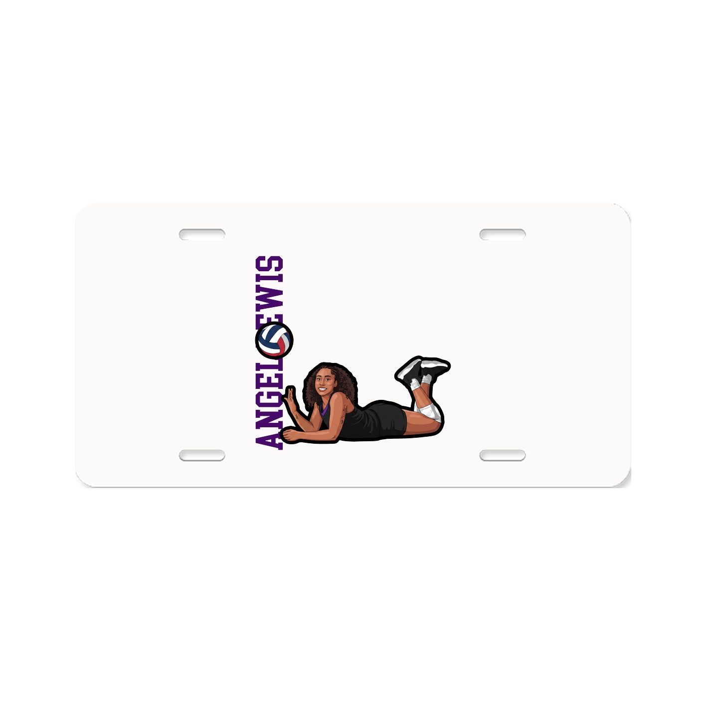 License Plate — Name Vertical in Classic